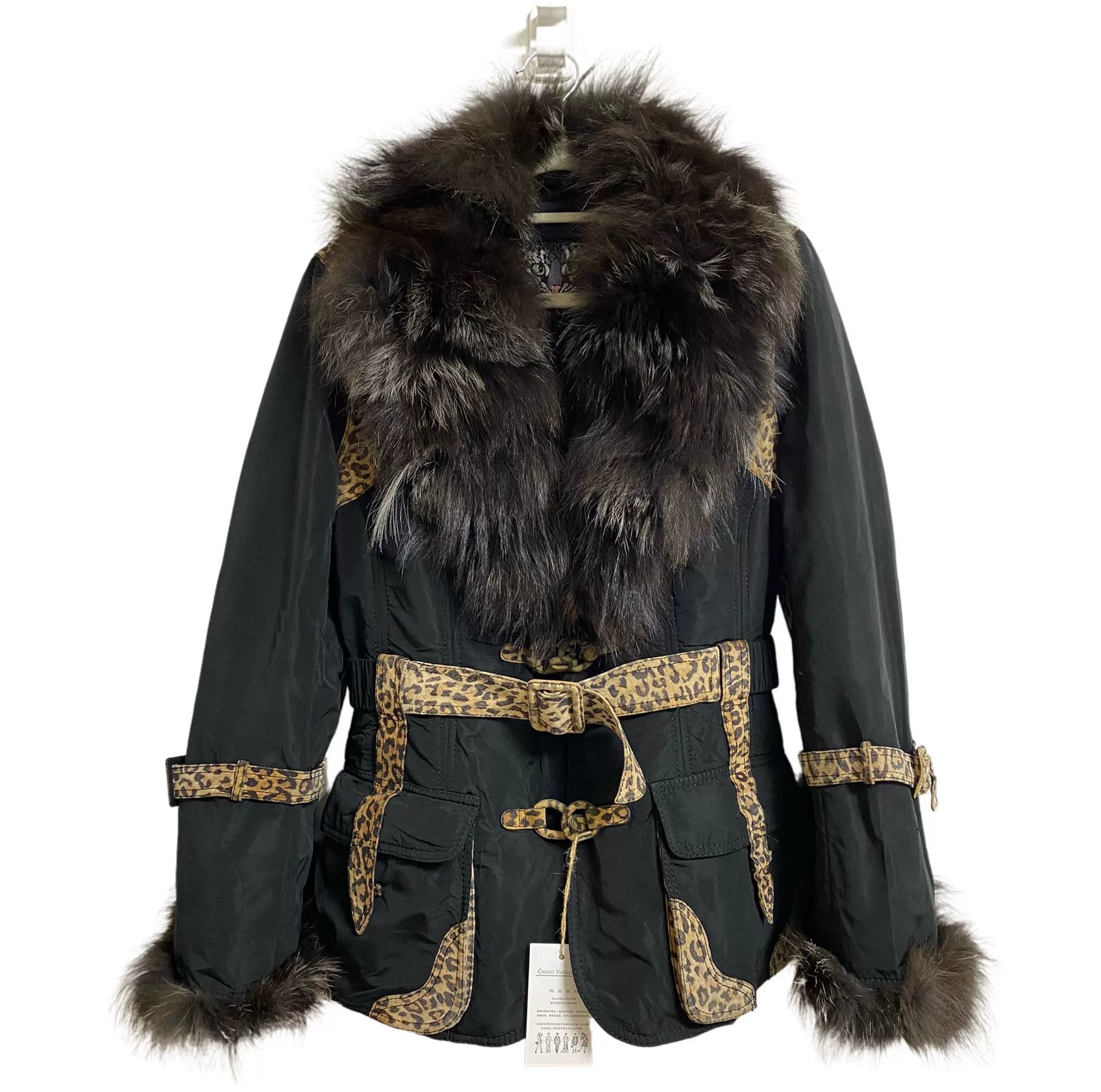 YITAI Italian Leopard Print Jacket with Leather Details Size M / US 6-8 / IT 42-44 - 1 Thumbnail