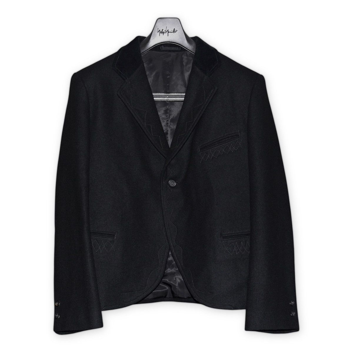 Yohji Yamamoto Yohji Yamamoto AW89 Wool Zig-Zag Embroidery Blazer Jacket Size US S / EU 44-46 / 1 - 1 Thumbnail