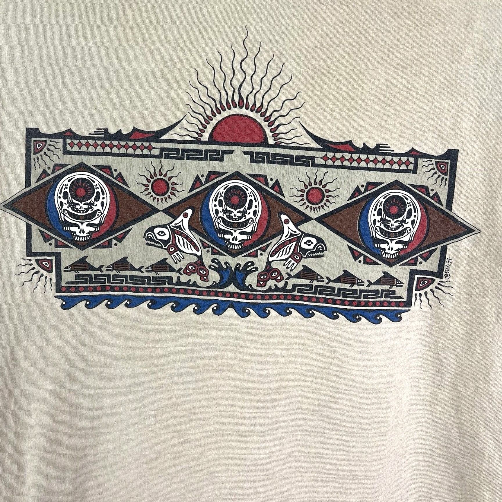 Vintage VINTAGE Grateful Dead T-Shirt XL Brown Graphic Print 90s Band Double-Sided Mens Size US XL / EU 56 / 4 - 2 Thumbnail