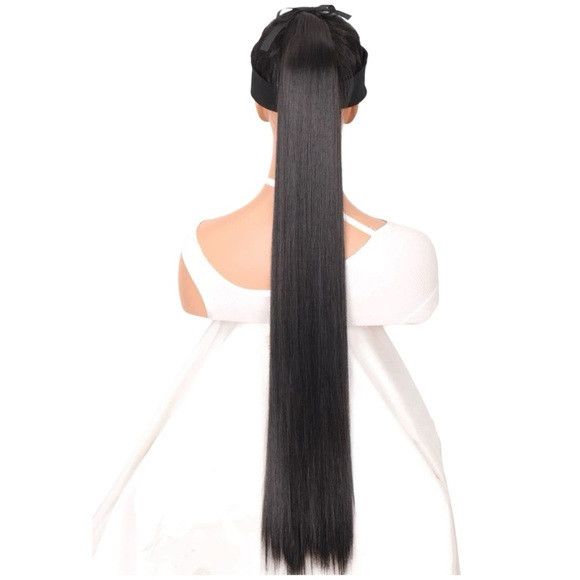 Other 34 Inches Black Synthetic Ponytail Hair Extension Size ONE SIZE - 3 Thumbnail