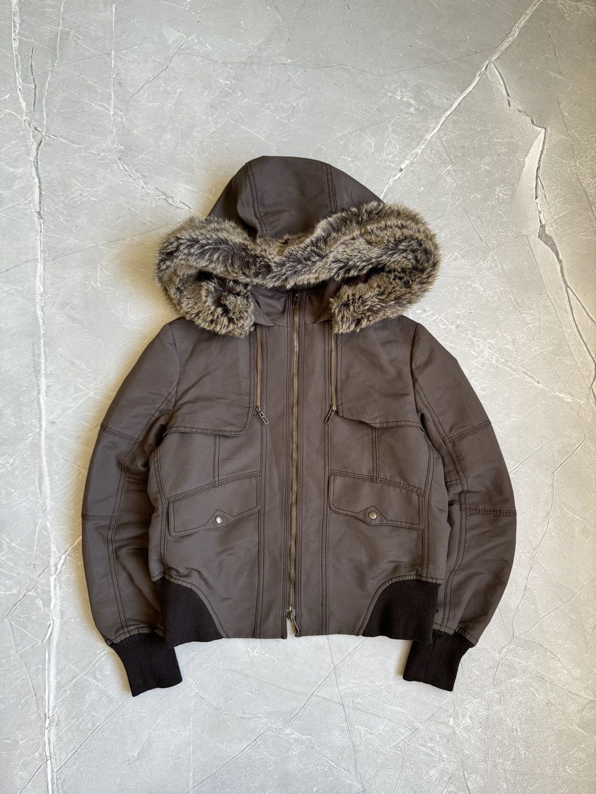 Hysteric Glamour VTG Y2K Faux Fur Hood Cropped Jacket Ifsixwasnine LGB Style Size L / US 10 / IT 46 - 2 Thumbnail