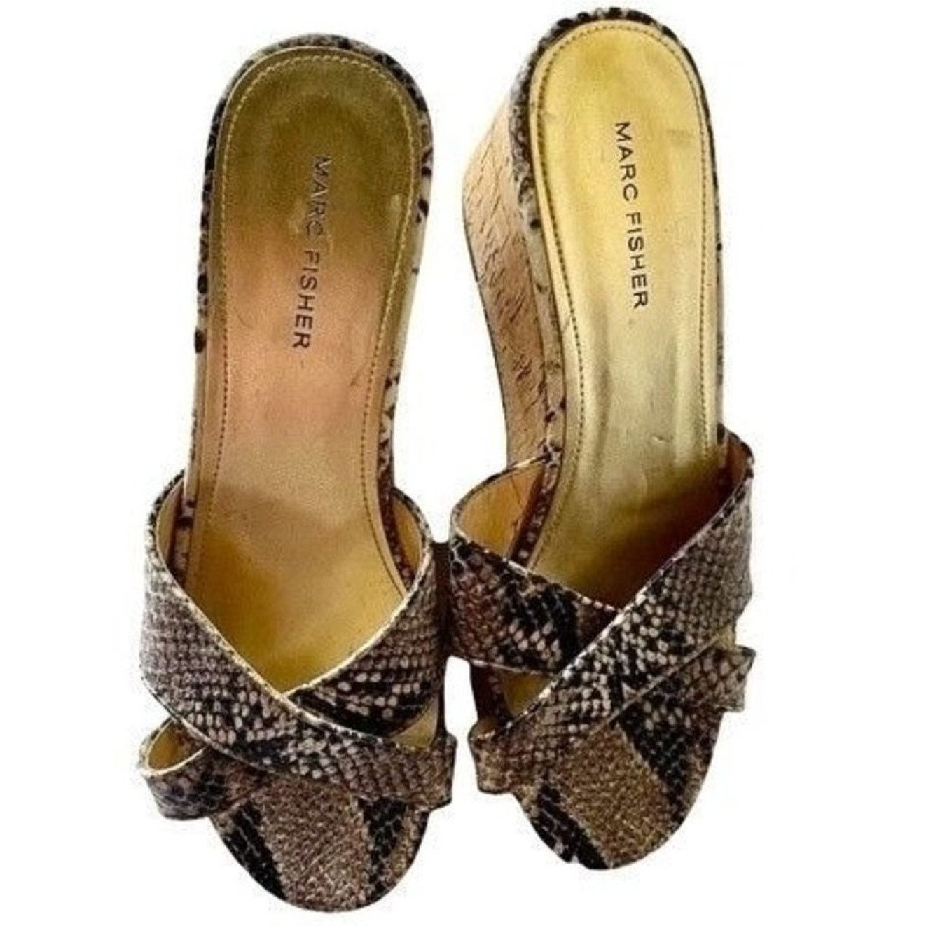 Marc Fisher Marc Fisher Womens Sandal Snakeskin Cork 9.5 Size US 9.5 / IT 39.5 - 1 Thumbnail