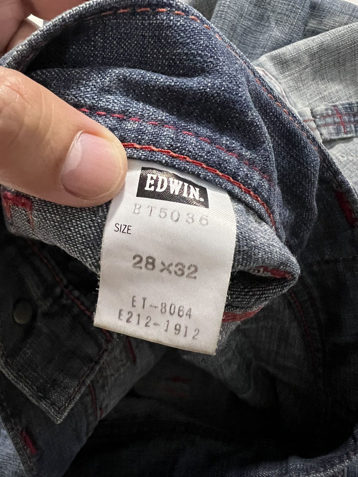 Edwin 💥Flare💥Vintage Edwin 503 Blue Trip Distress Jeans Size US 31 - 19 Thumbnail