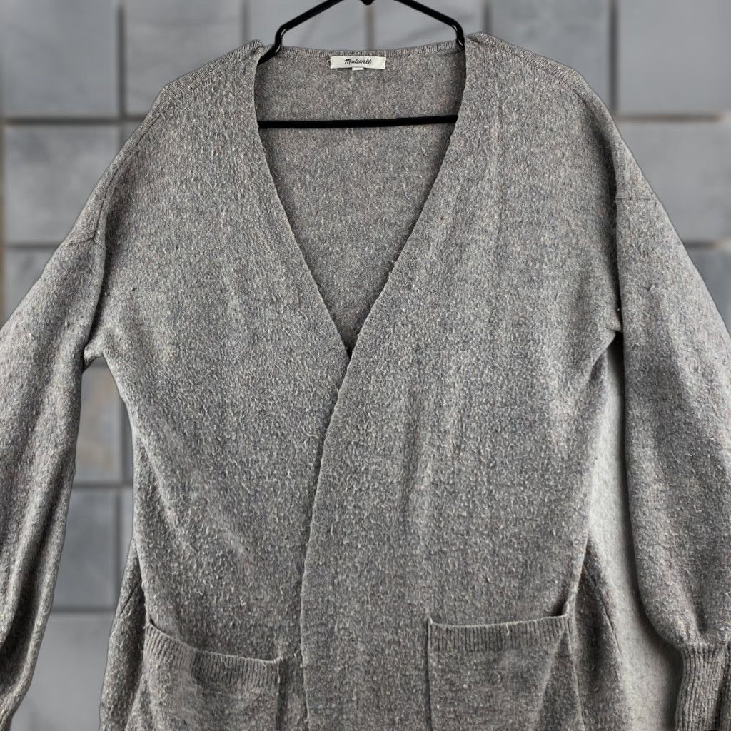Madewell Madewell Cardigan Sweater Womens M Open Front Gray Alpaca Wool Blend Knit Contemp Casual Modern Size M / US 6-8 / IT 42-44 - 1 Thumbnail