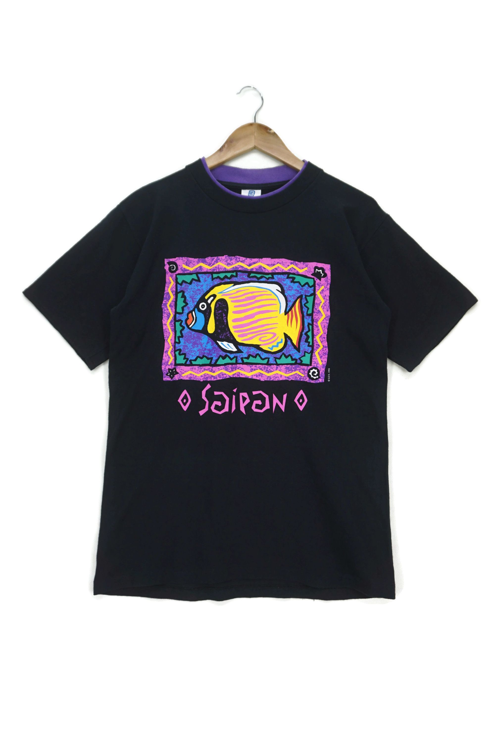 Vintage Saipan Belton Surf Hawaiian Aloha Surf Fish Tee Made in USA Size US M / EU 48-50 / 2 - 1 Thumbnail