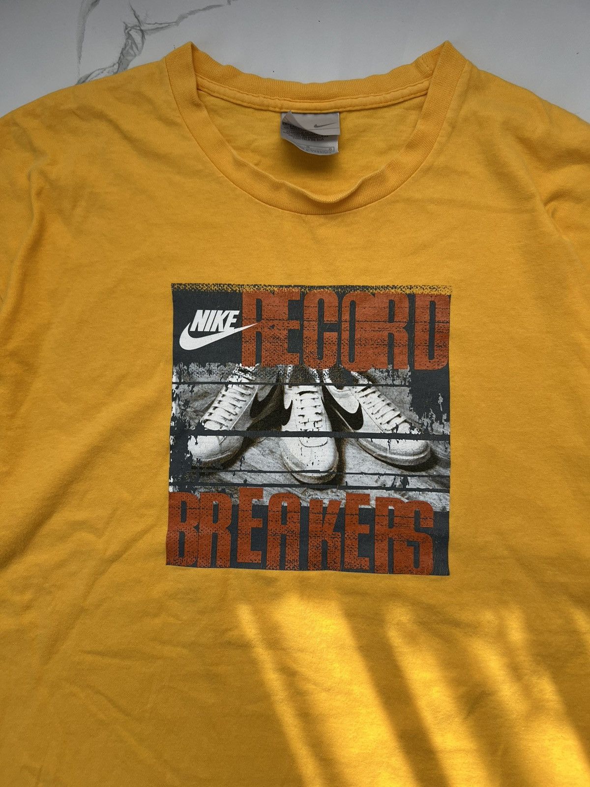 Nike × Vintage 90's NIKE RECORD BREAKERS BIG LOGO SWOOSH Y2K TEE RETRO RARE Size US L / EU 52-54 / 3 - 3 Thumbnail