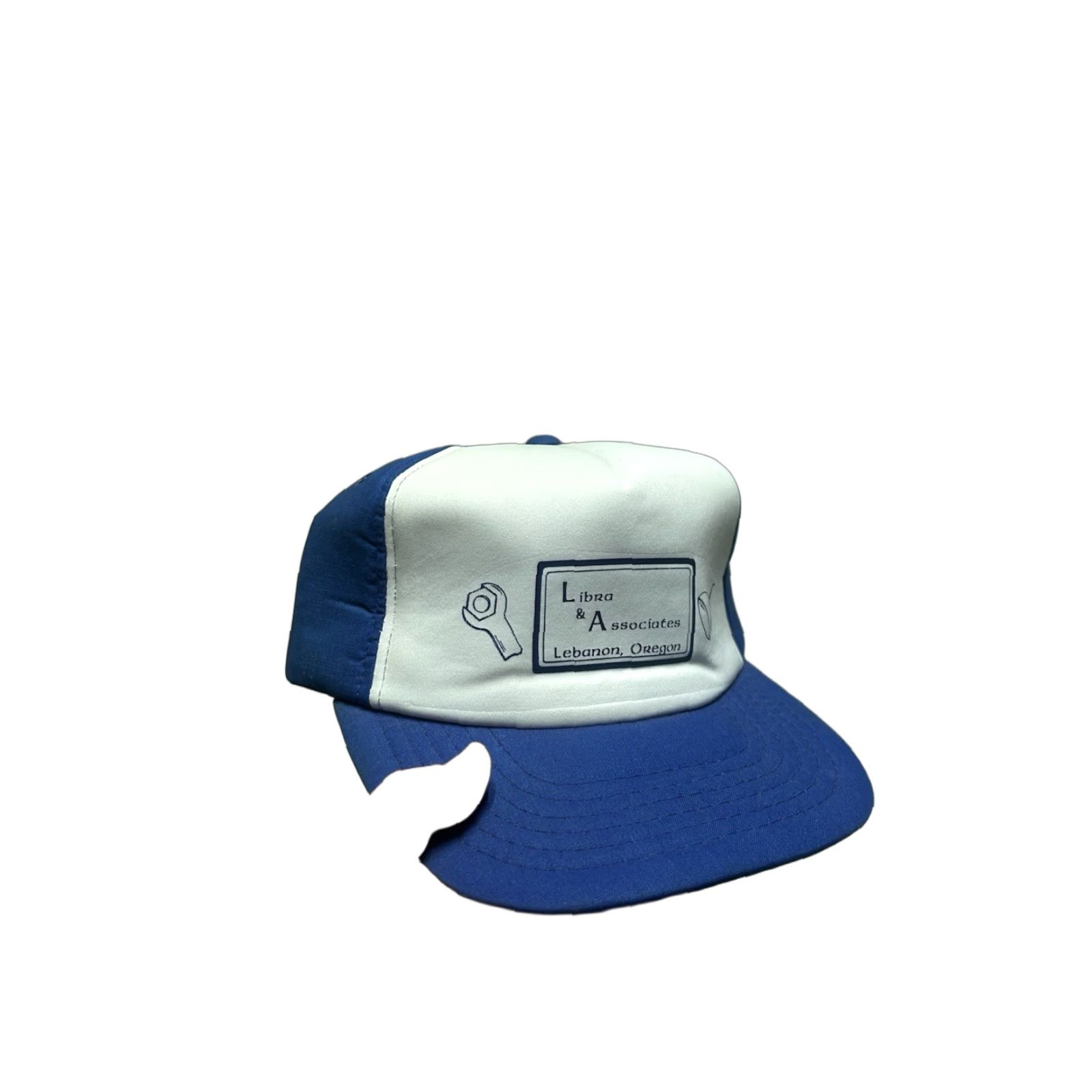 Vintage VINTAGE SnapBack Hat Cap Libra & Associates Lebanon Oregon blue white adjustable Mens Adjustable Cap Size ONE SIZE - 1 Thumbnail