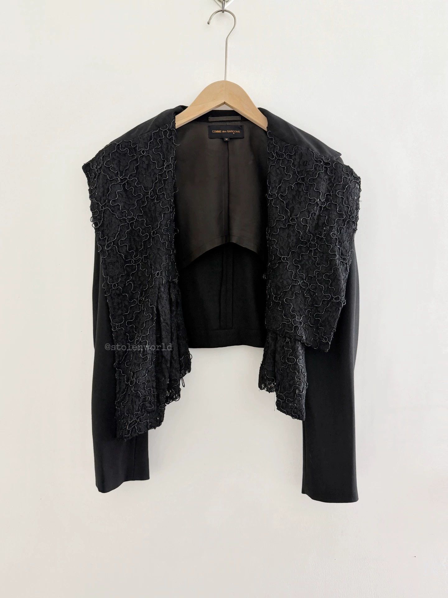 Comme des Garcons Comme des Garçons 1988 SS Runway Beaded Lace Wool Blazer Size M / US 6-8 / IT 42-44 - 8 Thumbnail