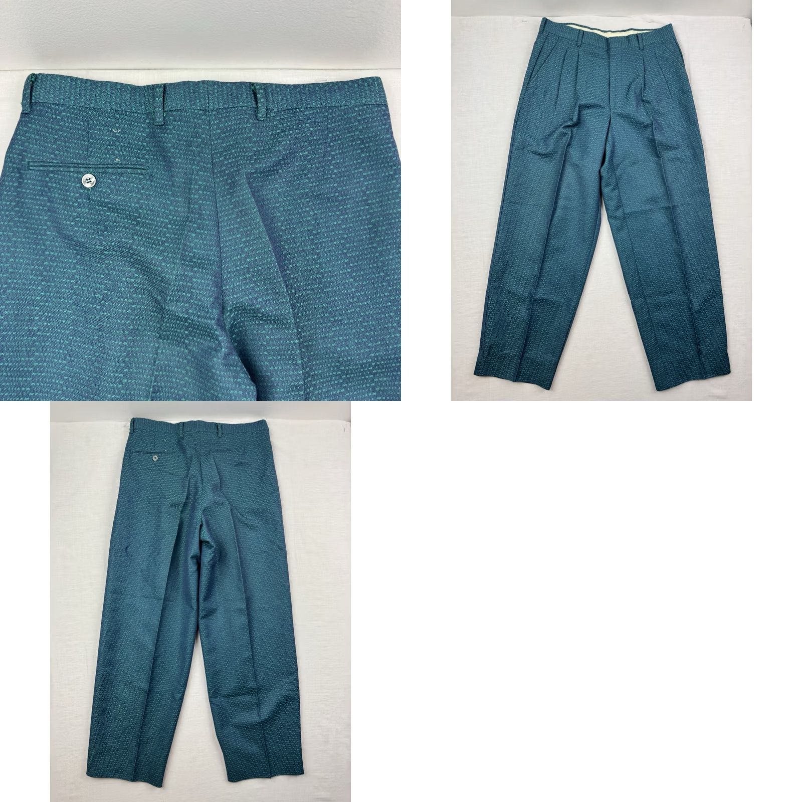 Vintage VINTAGE Public Notices Dress Pants Men 29x28 Green USA 70s 80s Hipster Hippie Preppy 29 Regular Inseam 28 Zip Men's Pants Dress Clothing Size US 29 - 10 Thumbnail