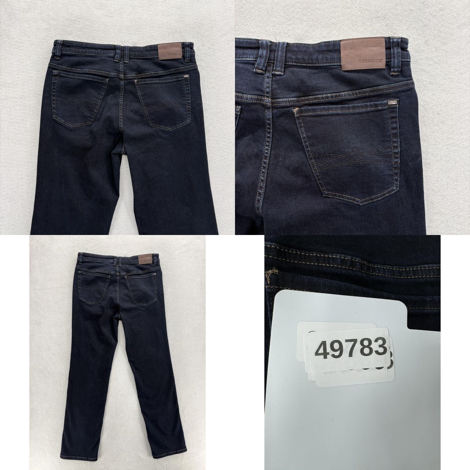 Denime Paddock's Ranger Jeans Mens 36x32 Blue Dark Wash Regular Straight Stretch Denim Pants Size US 36 / EU 52 - 9 Thumbnail