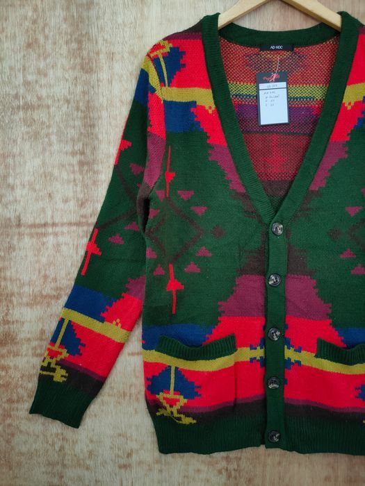 Vintage Ad Hoc cardigan art navajo aran isle knitwear #46-132DLL Size US M / EU 48-50 / 2 - 8 Thumbnail