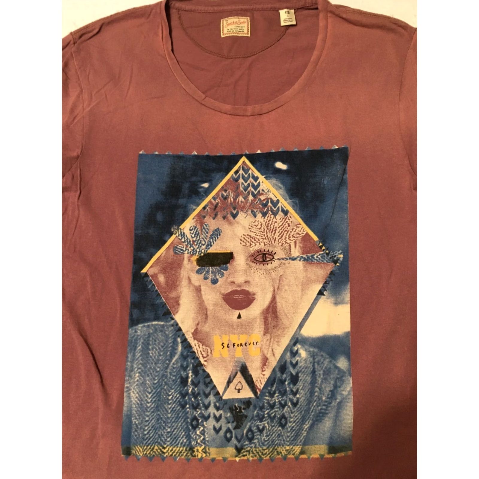 Scotch & Soda Scotch & Soda T-Shirt Women's LARGE Yellow FINEST NYC SC FOREVER GRAPHIC Size M / US 6-8 / IT 42-44 - 2 Thumbnail