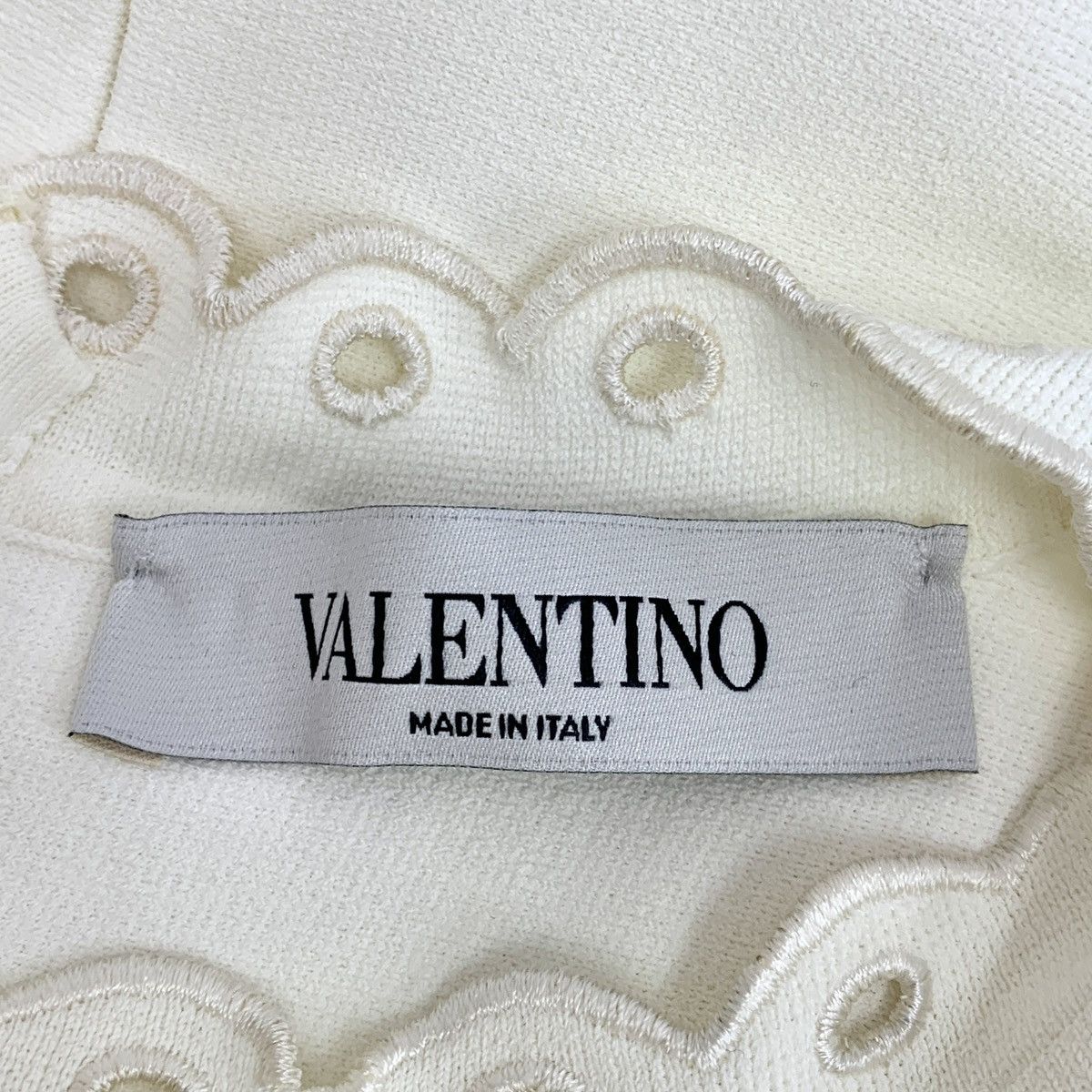 Valentino Valentino Beige Cutout Lace Round Neck Short Sleeve Dress Size L / US 10 / IT 46 - 8 Thumbnail