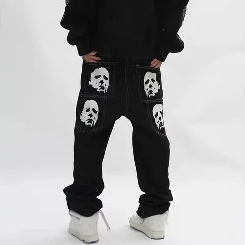 Jean custom pattern y2k hiphop jeans Size US 30 / EU 46 - 2 Thumbnail