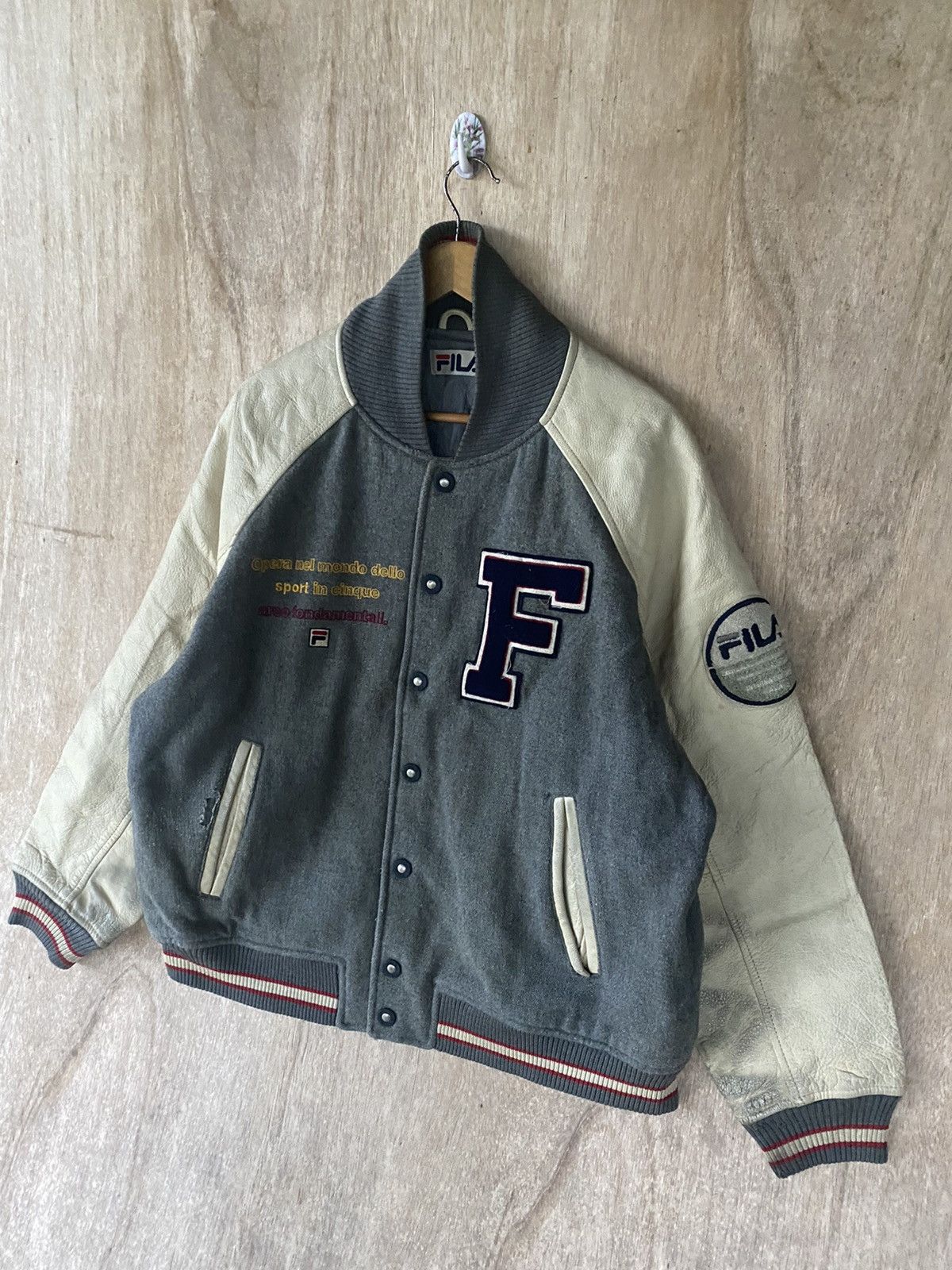 Fila Vintage FILA Varsity Jacket - Wool and Leather Size US XL / EU 56 / 4 - 5 Thumbnail