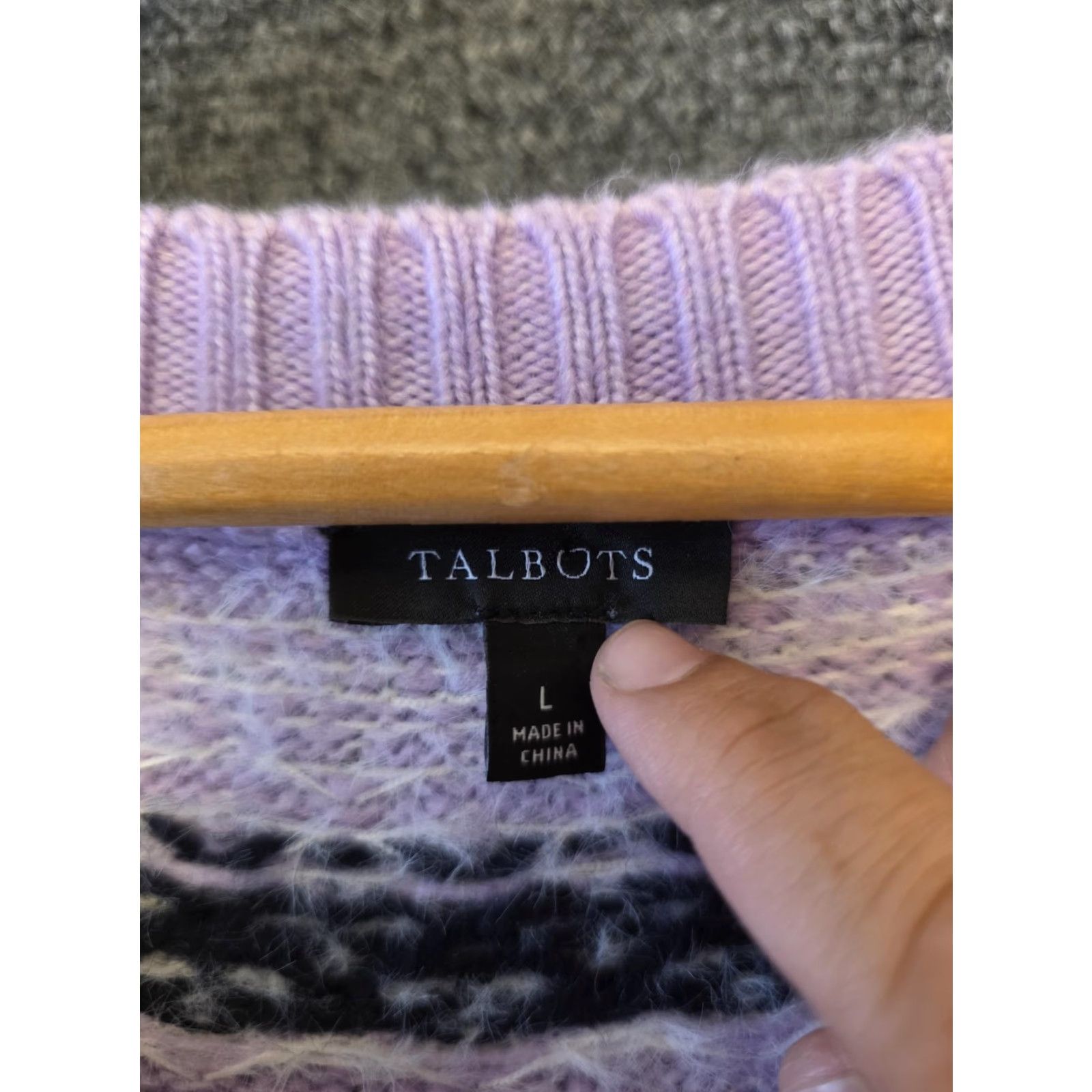 Talbots Talbots Sweater Womens Large Purple Fair Isle Rhinestone Knit Pullover Size L / US 10 / IT 46 - 4 Thumbnail