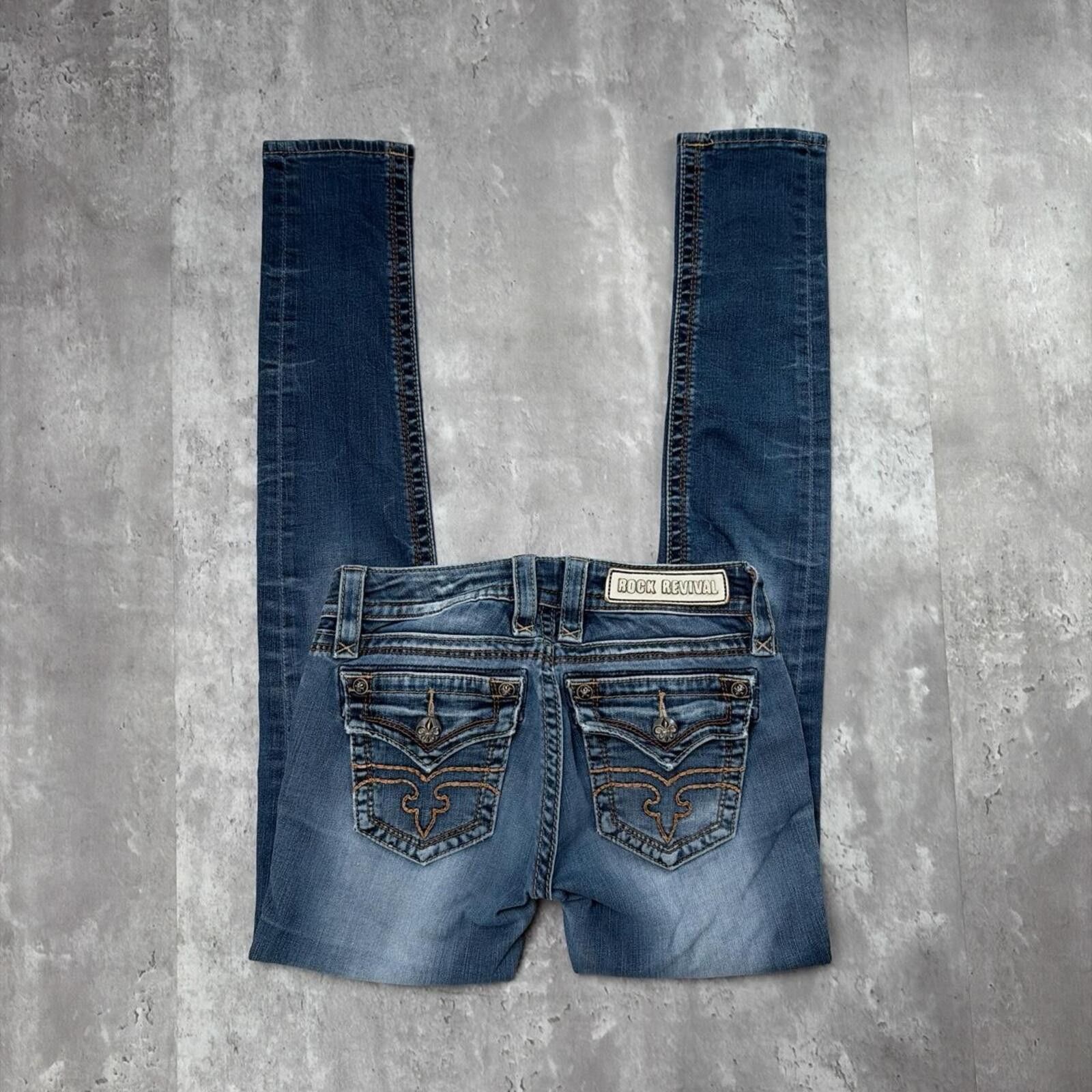 Rock Revival Y2K Rock Revival Grunge Jessica Skinny Gothic Denim Jeans Size 42" / US 20 - 1 Thumbnail