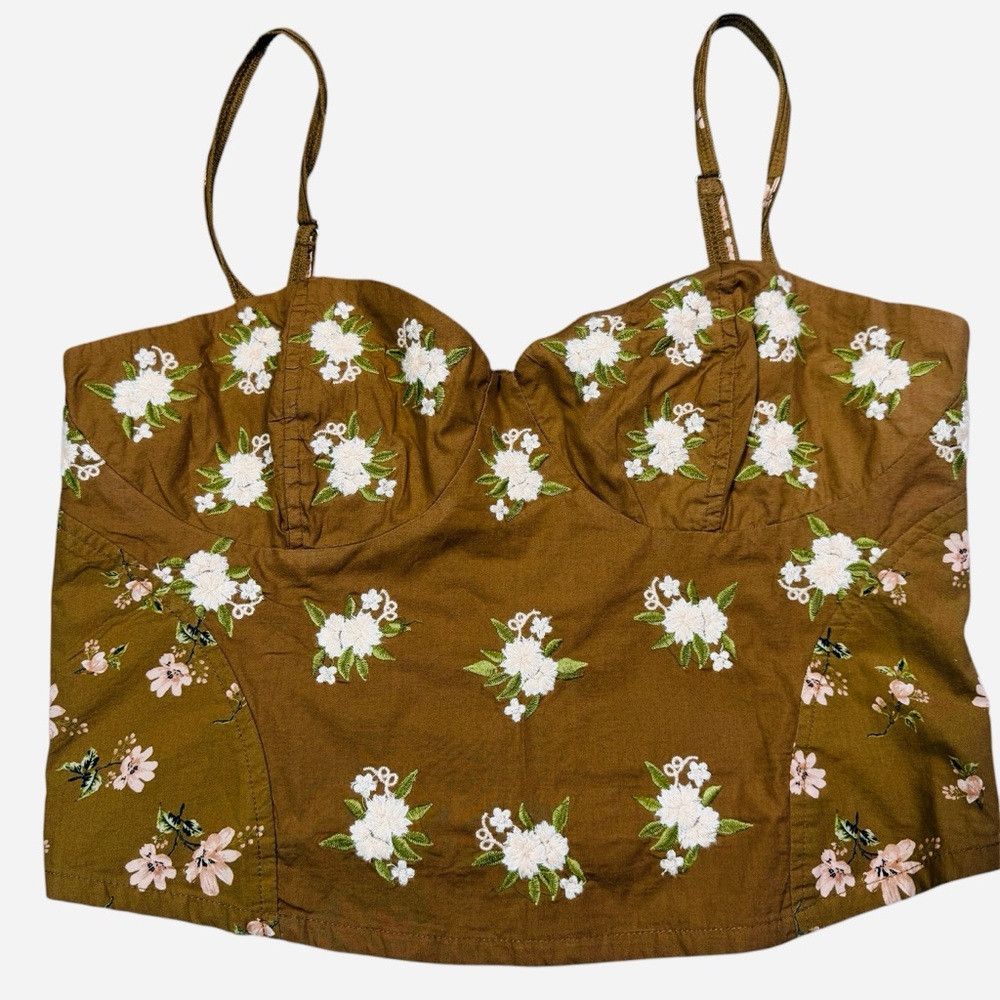 Free People NWT New $98 Free People Wild Flowers Embroidered Bustier Br Size M / US 6-8 / IT 42-44 - 2 Thumbnail