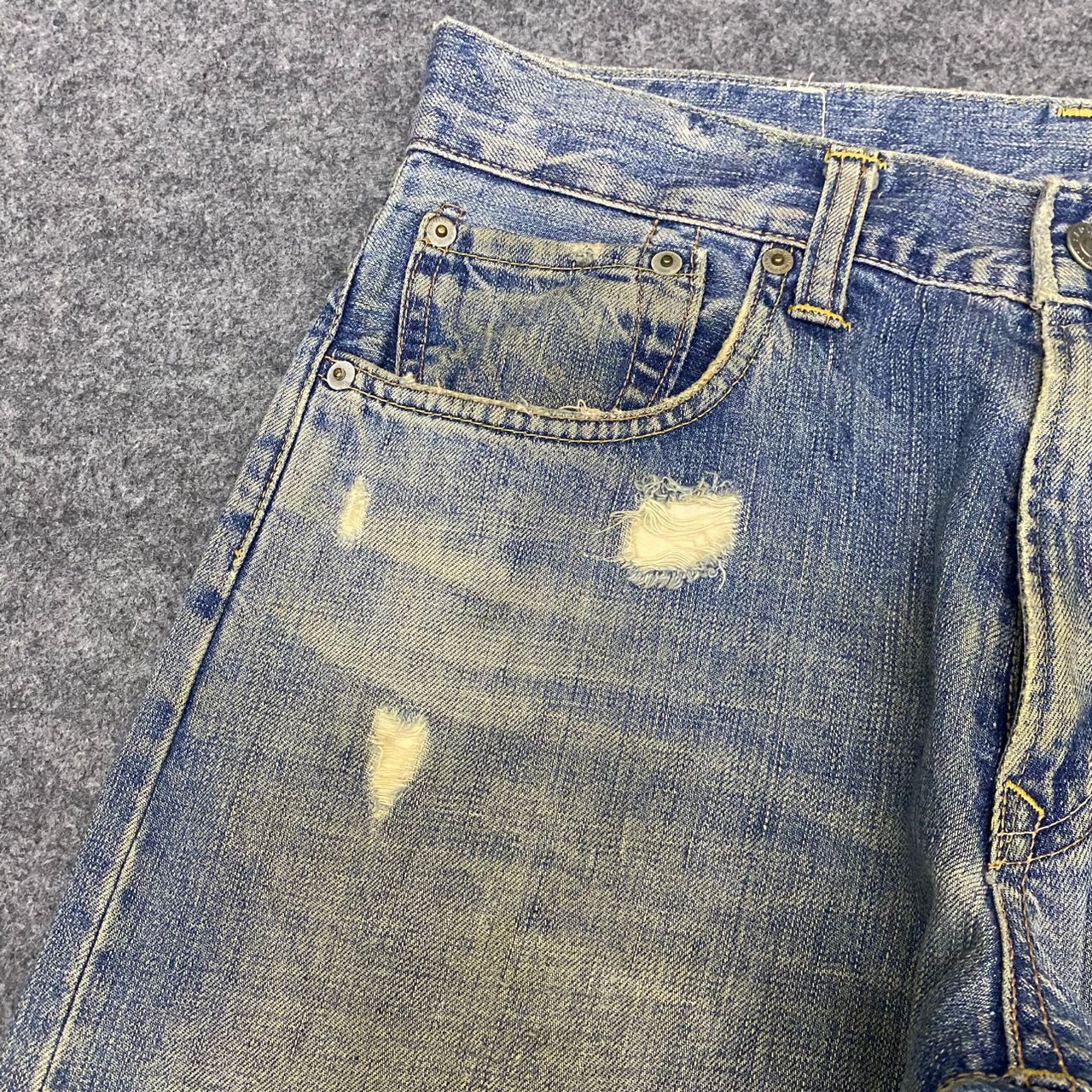 If Six Was Nine Vintage Edwin 504 Distressed Denim Kurt Cobain Style Size US 33 - 10 Thumbnail