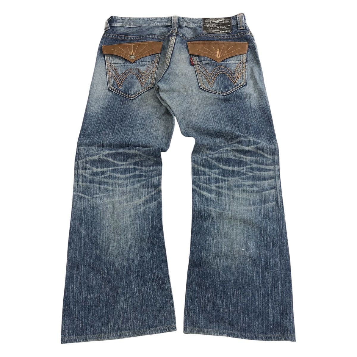If Six Was Nine × Japanese Brand × Le Grande Bleu (L.G.B.) Vintage Edwin XV Distressed Faded Bootcut Flared Jeans Lgb Size US 37 - 1 Thumbnail