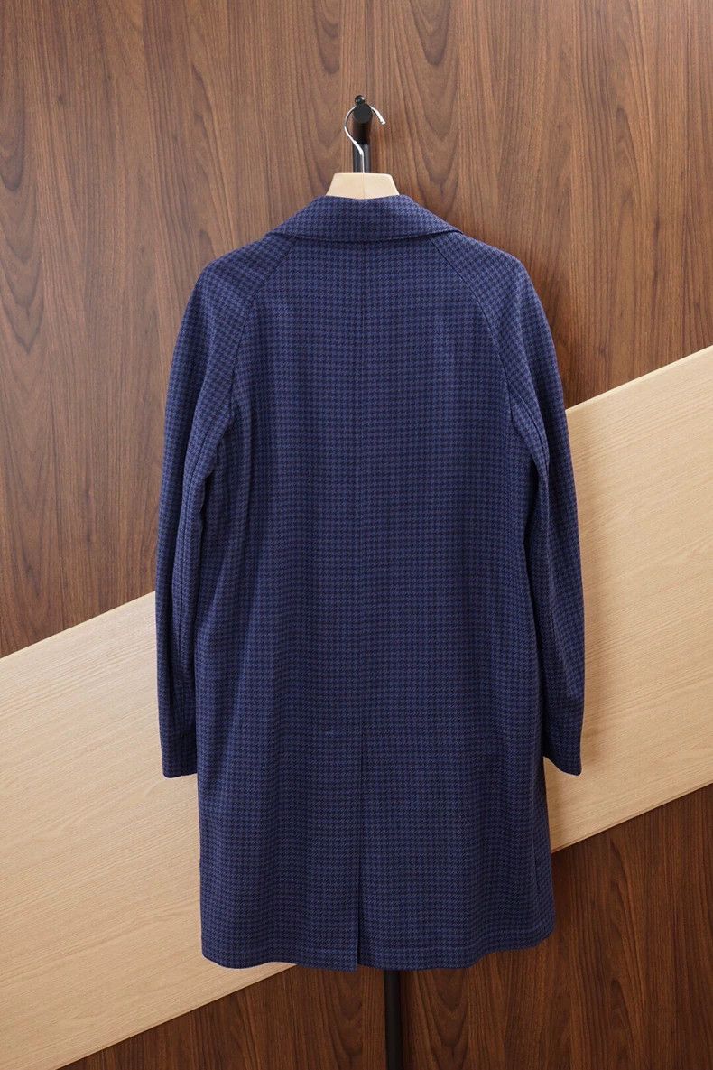 Loro Piana Loro Piana Blue Houndstooth Wool Coat Size US M / EU 48-50 / 2 - 1 Thumbnail