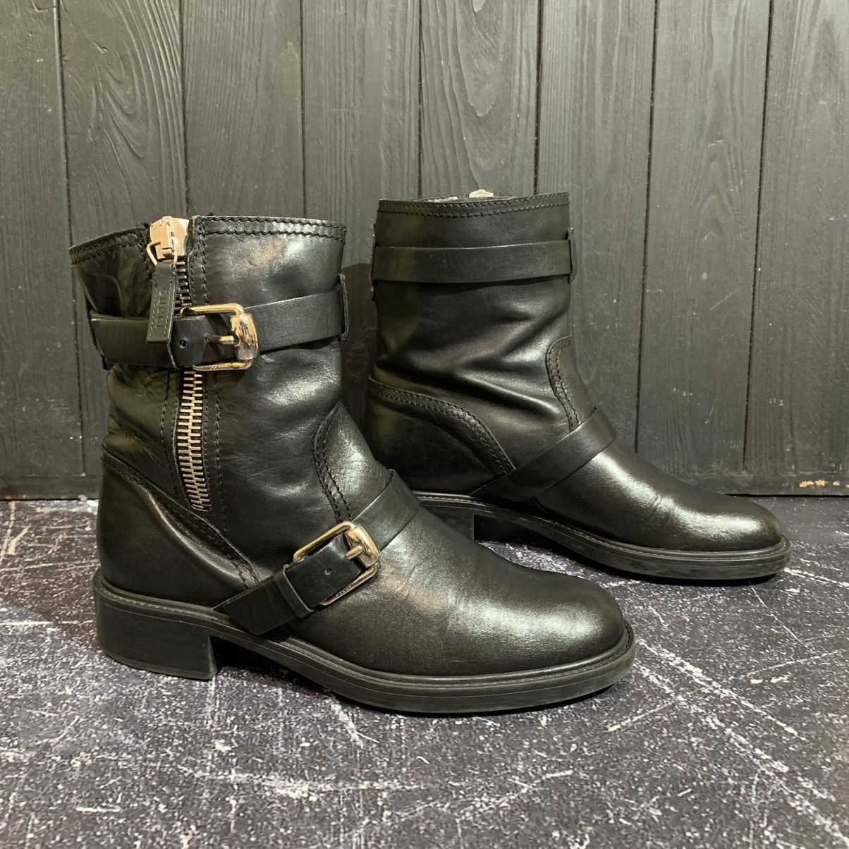 Gucci GUCCI Leather Biker Belted Women’s Boots Size 38 Size US 8 / IT 38 - 3 Thumbnail