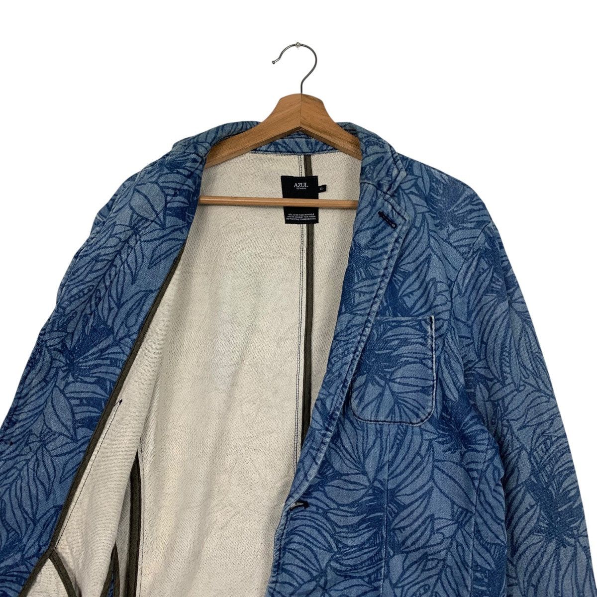Japanese Brand AZUL Leaf Print Unconstructed Blazer Casual Wear #2772-C125 Size US XL / EU 56 / 4 - 9 Thumbnail
