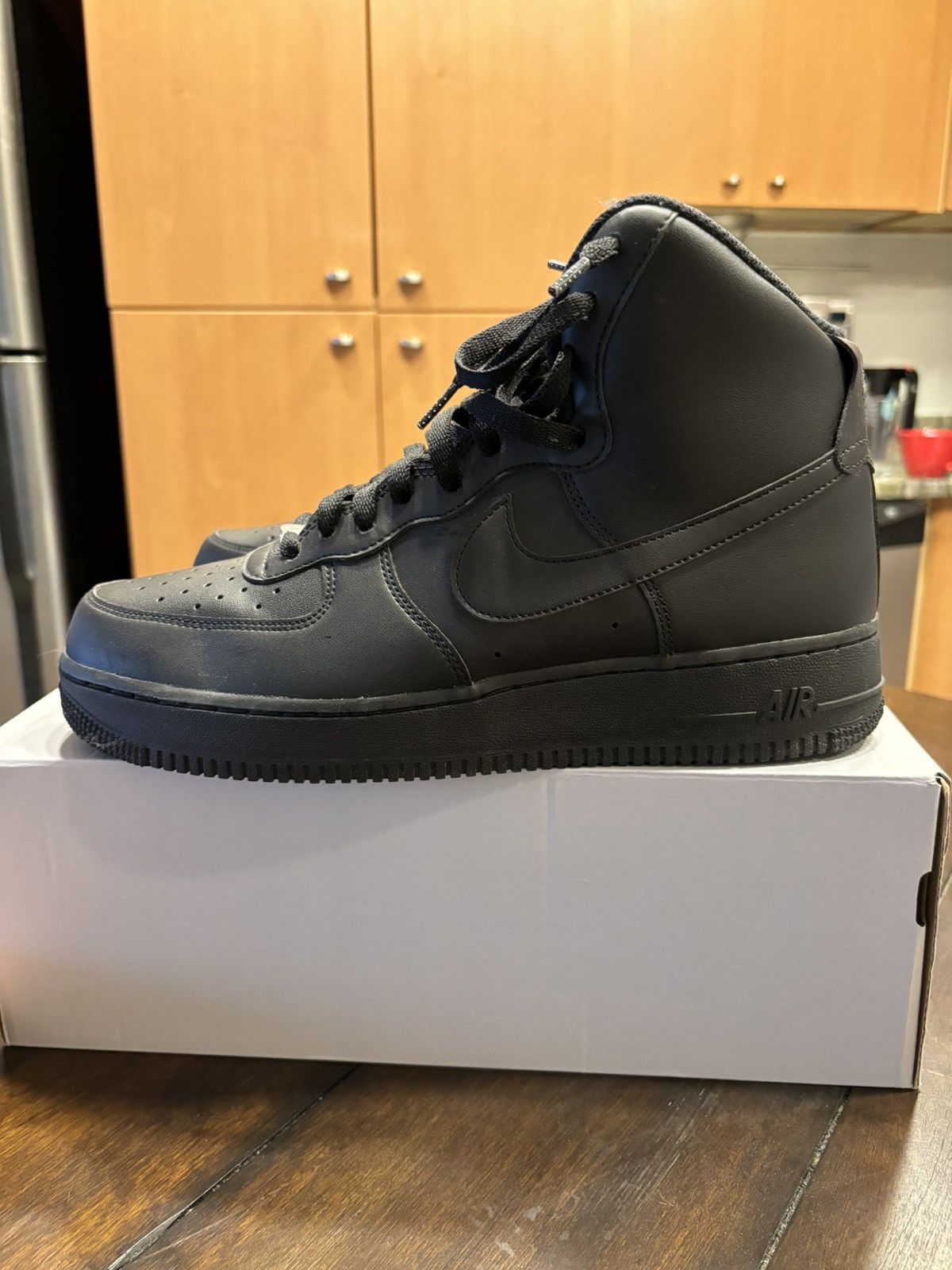 image of Nike Air Force 1 - High Top - Black Shoes, Men's (Size 10)