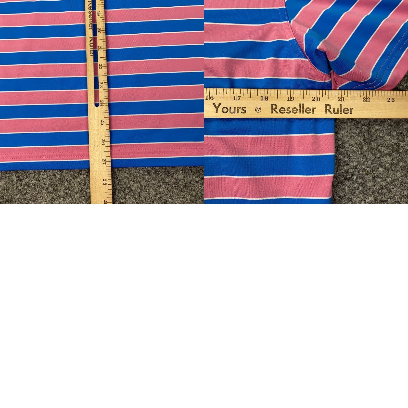 Vineyard Vines Vineyard Vines Polo Shirt Mens Medium Blue/Pink Striped Short Sleeve Performance Size US M / EU 48-50 / 2 - 8 Thumbnail