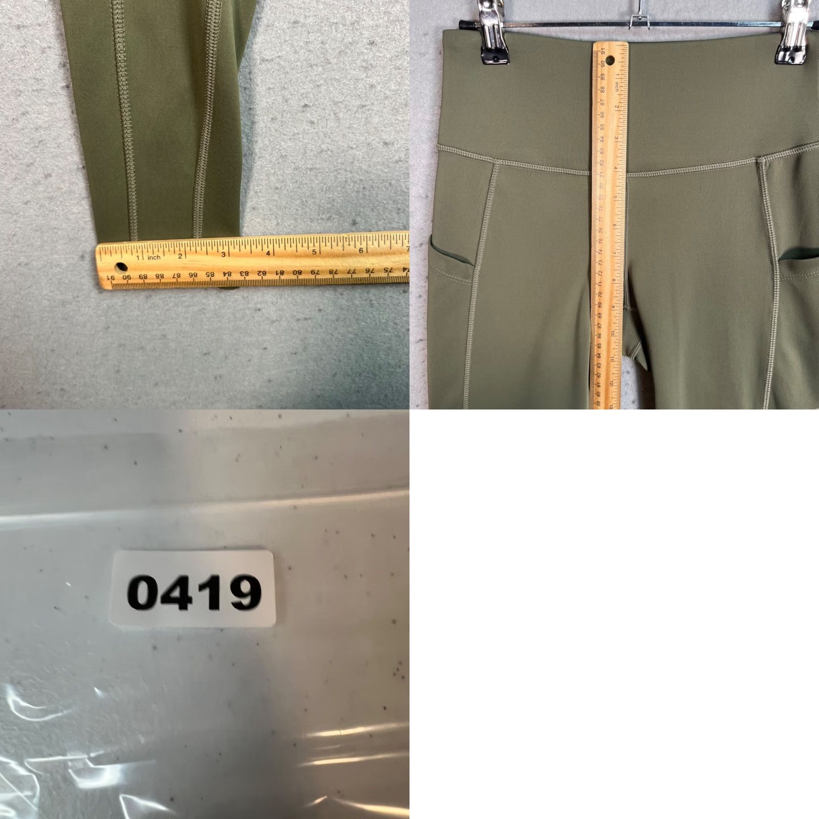 New Balance VINTAGE New Balance Leggings Women Small Olive Green Athletic High Waist Side Pockets Womens Size 28" / US 6 / IT 42 - 8 Thumbnail