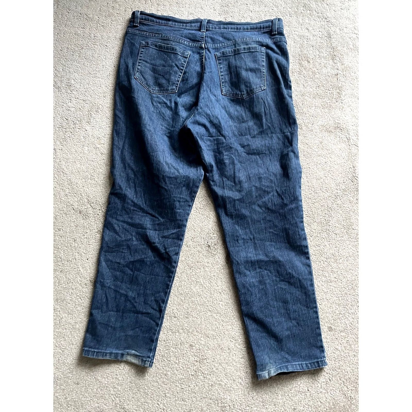 Gloria Vanderbilt Gloria Vanderbilt Amanda Jeans Straight Women 16 Blue Denim 28 In Inseam Medium Wash Regular Rise Size 38" / US 16 / IT 52 - 3 Thumbnail