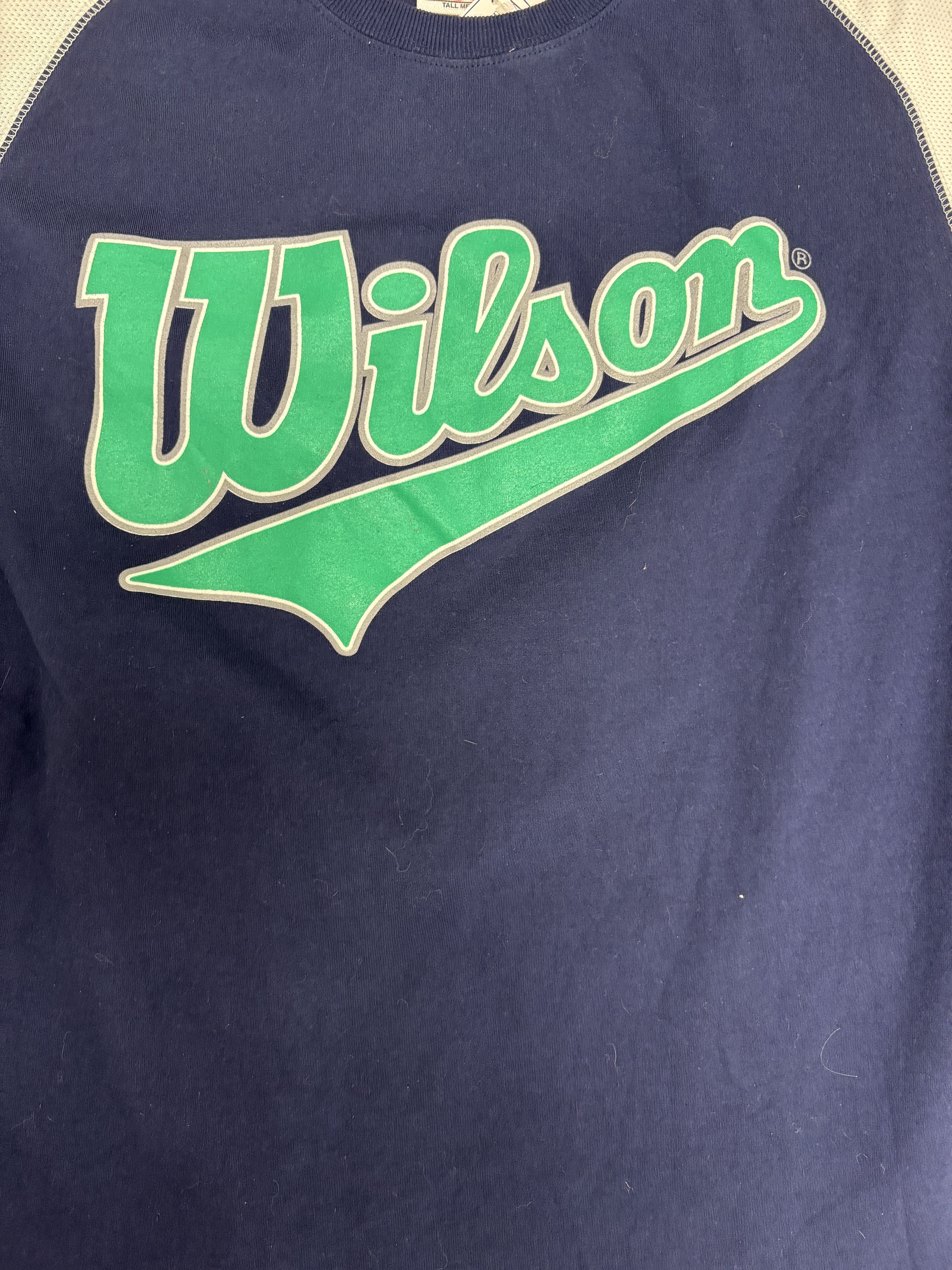 Vintage × Wilson Wilson Tennis Script Vintage Blue T-Shirt Tee Size US XL / EU 56 / 4 - 2 Thumbnail