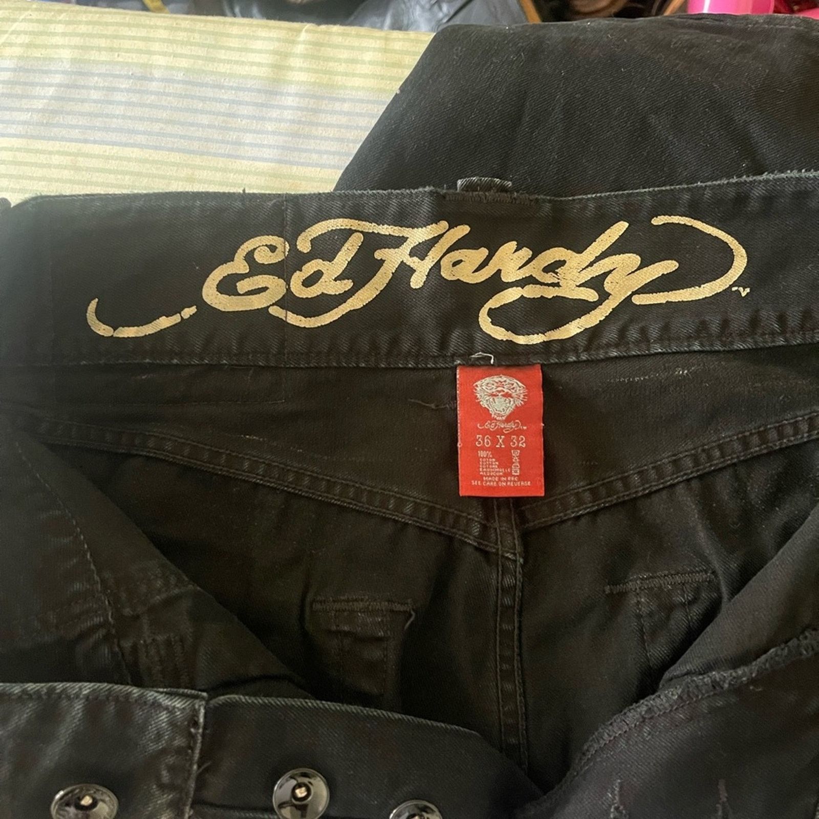 Ed Hardy Ed hardy By Christian Audigier jeans Sz 36x32 Silver Tiger Size US 36 / EU 52 - 12 Thumbnail