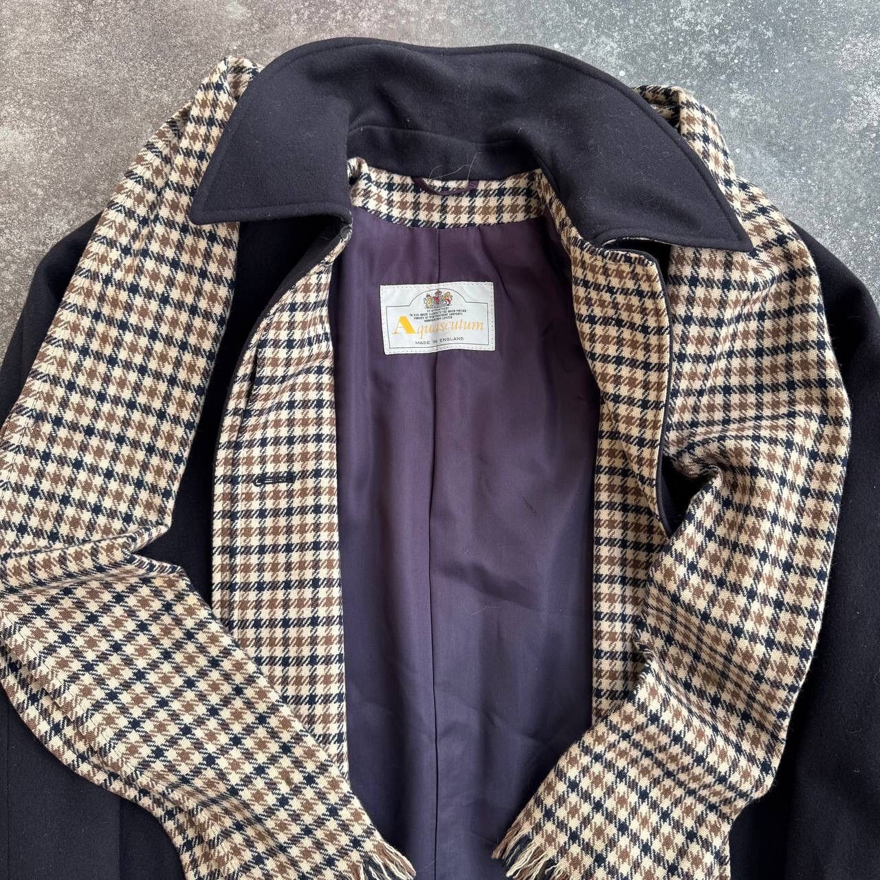 Aquascutum × Vintage 80s Aquascutum Limited Vintage Navy Wool Trench Coat Size L / US 10 / IT 46 - 6 Thumbnail