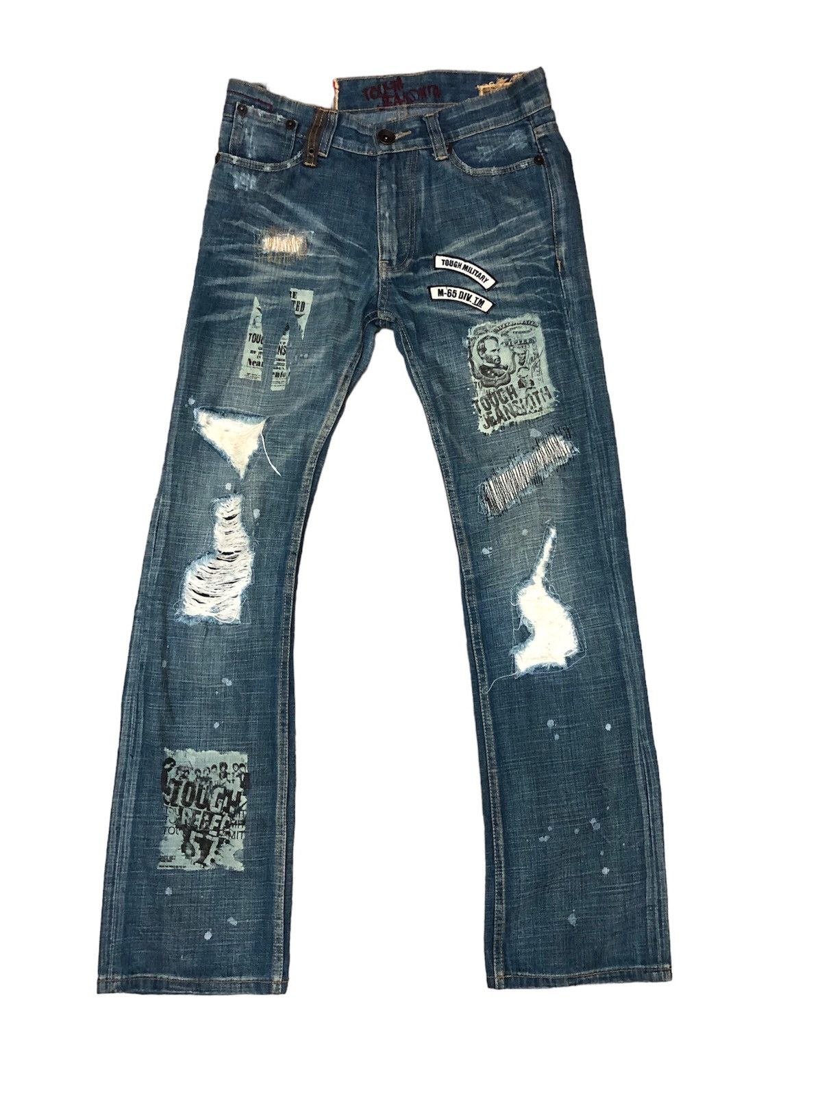 If Six Was Nine Distressed denim punk Japanese very rare Size US 33 - 1 Thumbnail