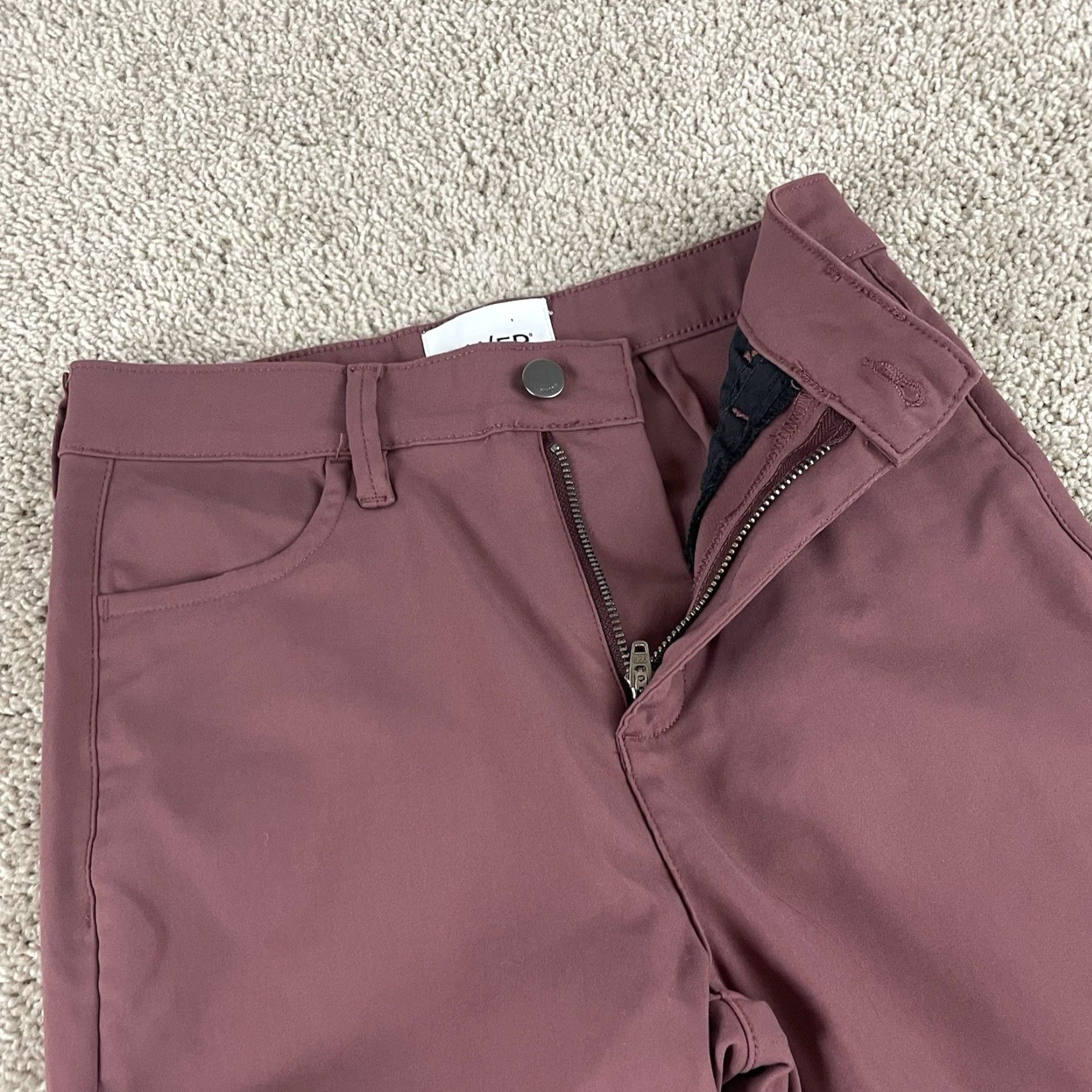 DUER DUER Pants Womens 25 Flared Stretch Minimalist Mauve 80s 90s Retro Casual Party/Cocktail Jeans Flare Womens Size 25 Size 42" / US 20 - 7 Thumbnail