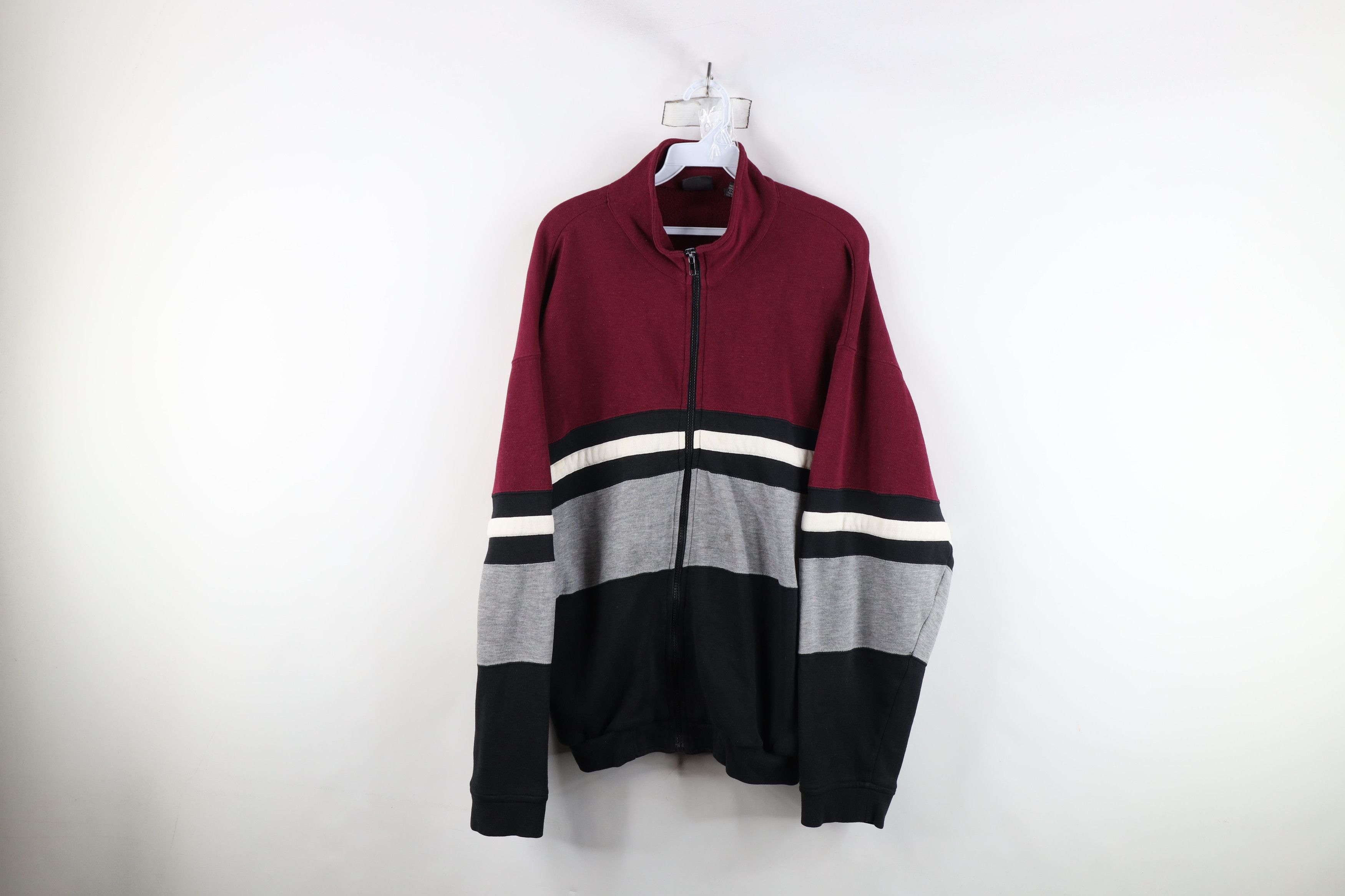 Vintage Vintage 90s Streetwear Striped Block Tennis Track Jacket Size US L / EU 52-54 / 3 - 1 Thumbnail