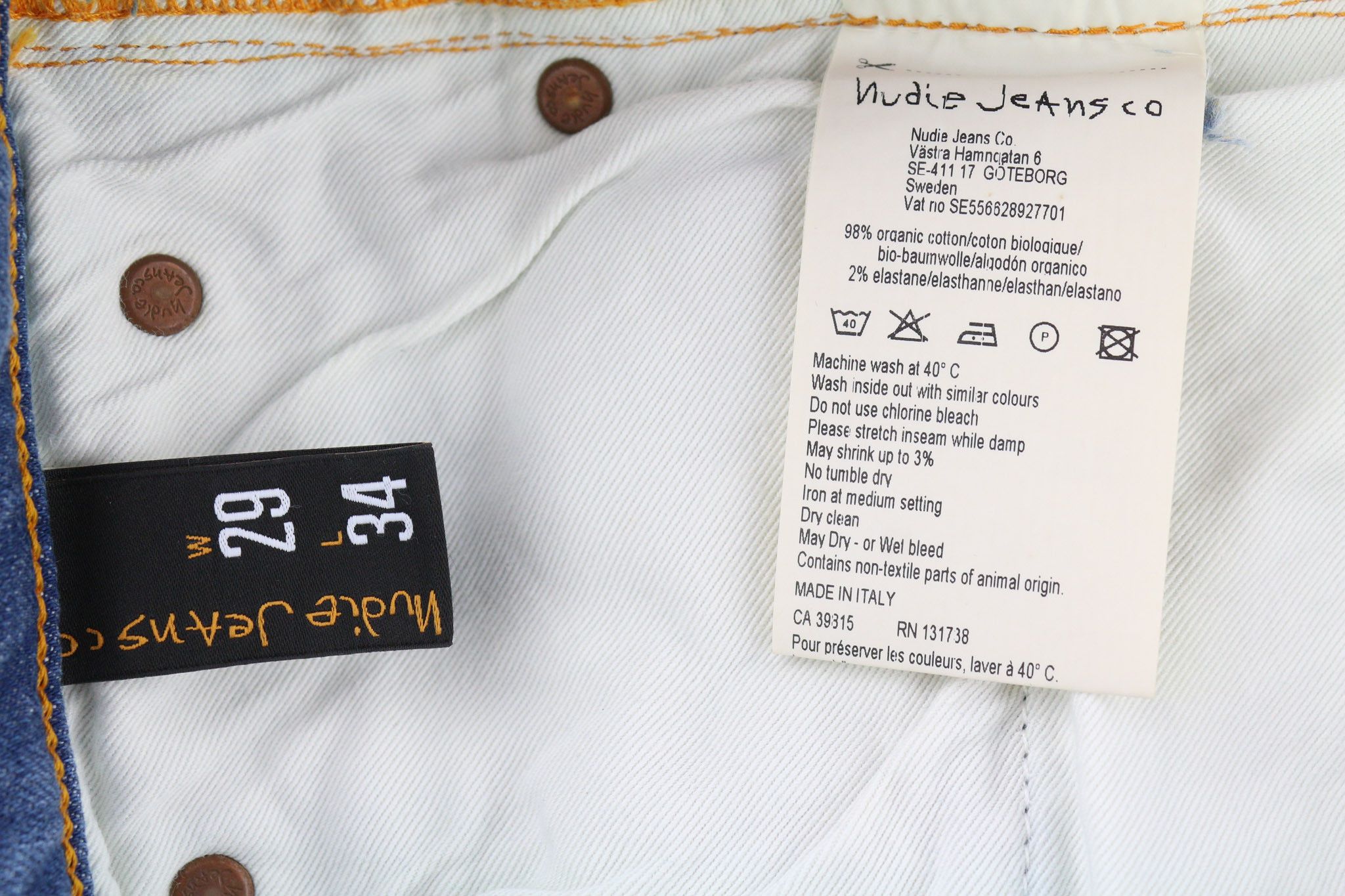 Nudie Jeans PIPE LED W29/L34 Crispy Pepper Organic Cotton Jeans 80459 Size US 29 - 6 Thumbnail