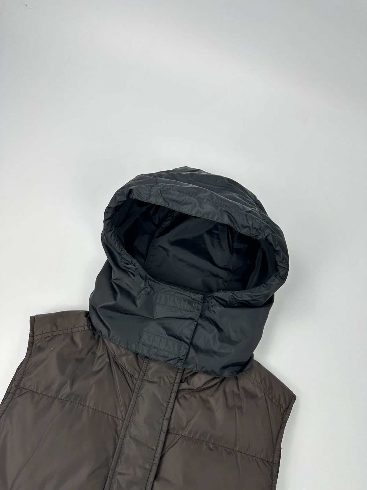 Prada Prada Sport FW01-05 Brown Puffer Vest Down Hooded Jacket Size L / US 10 / IT 46 - 3 Thumbnail
