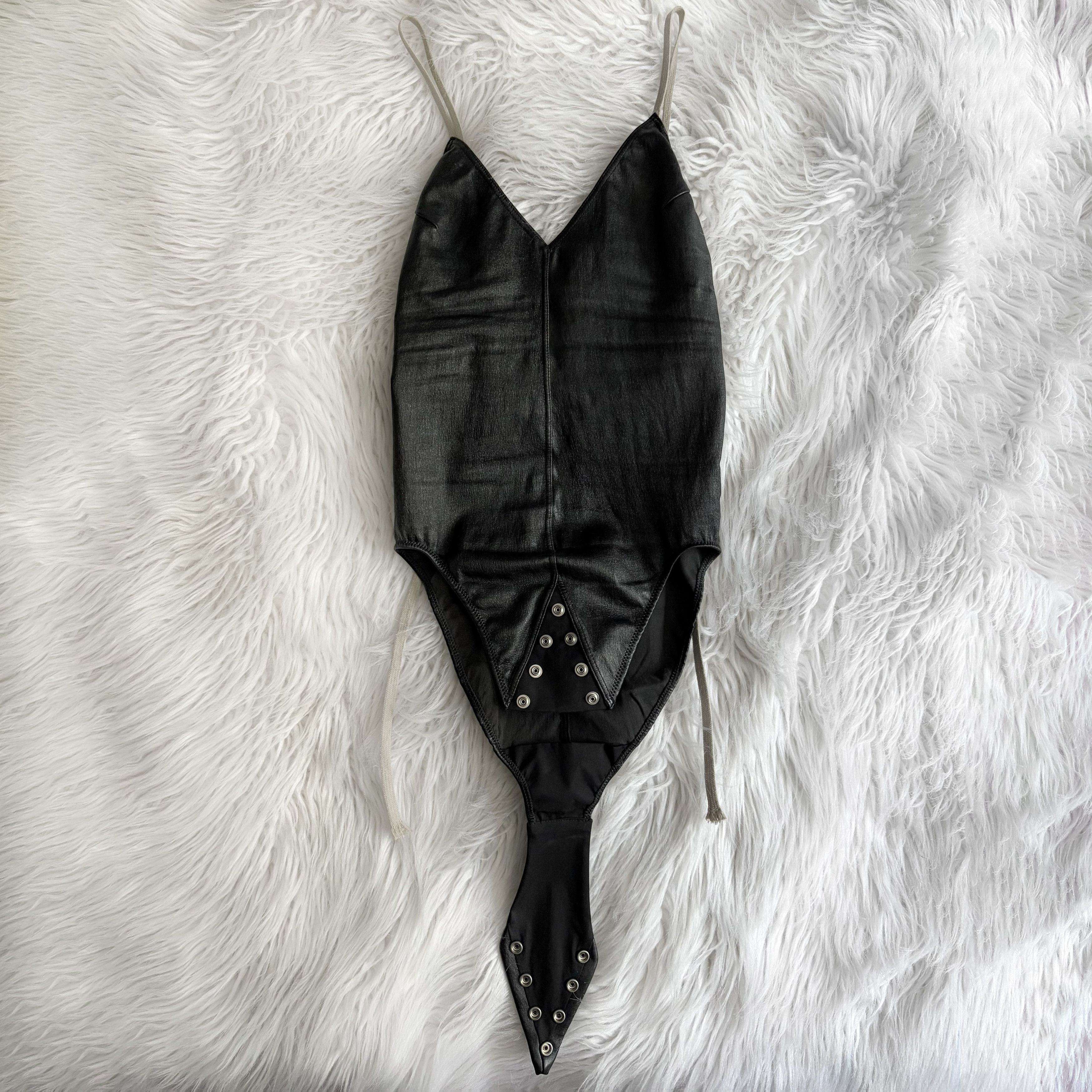 Rick Owens Rick Owens Black Leather Sally Bodysuit Larry F/W 19 38 IT Size XS / US 0-2 / IT 36-38 - 4 Thumbnail