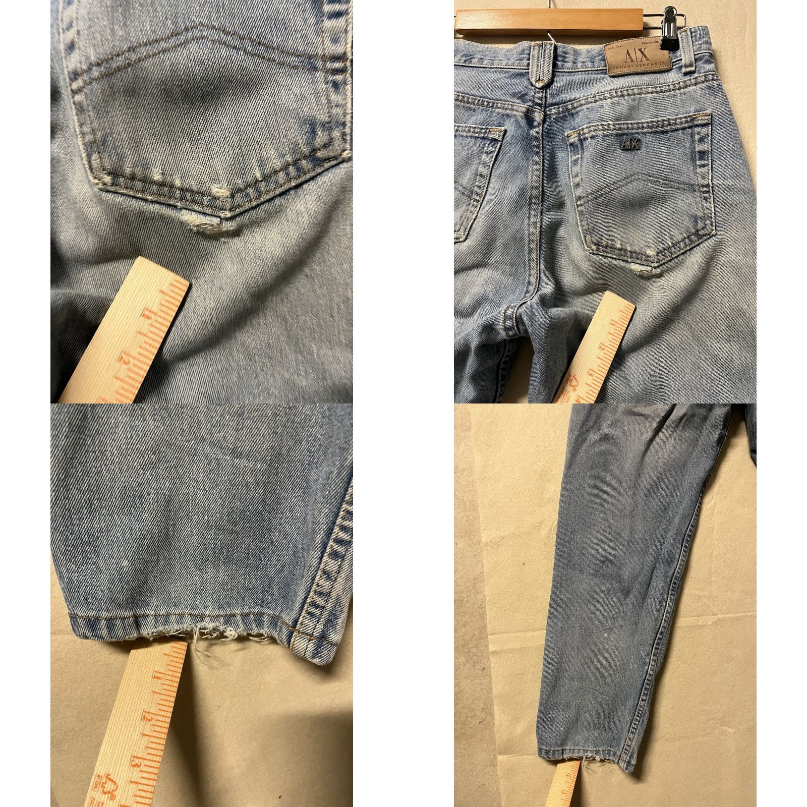 Armani Exchange VINTAGE Armani Exchange Mens Jeans 30 x 32 Denim Distressed 90s 5-Pocket Regular Blue Jeans Mens Size US 30 / EU 46 - 8 Thumbnail