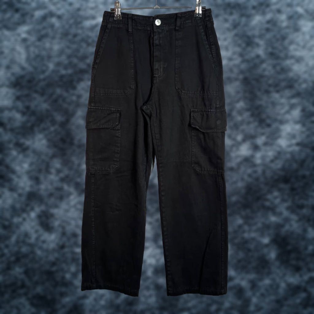 Zara Zara Womens Size 2 Black Cargo Pants Straight Leg Size 26" / US 2 / IT 38 - 1 Thumbnail