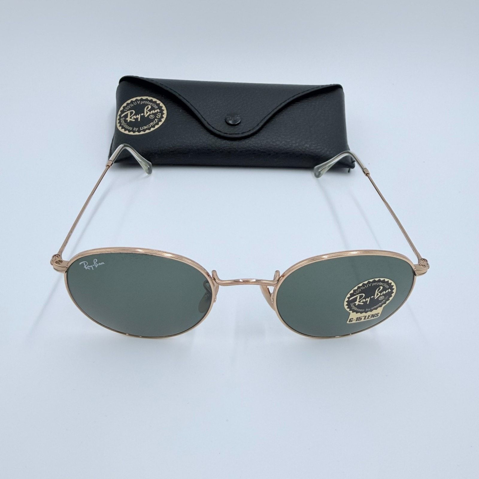 RayBan NEW Ray-Ban RB3447 Round Metal Arista Gold G-15 Green Size ONE SIZE - 7 Thumbnail