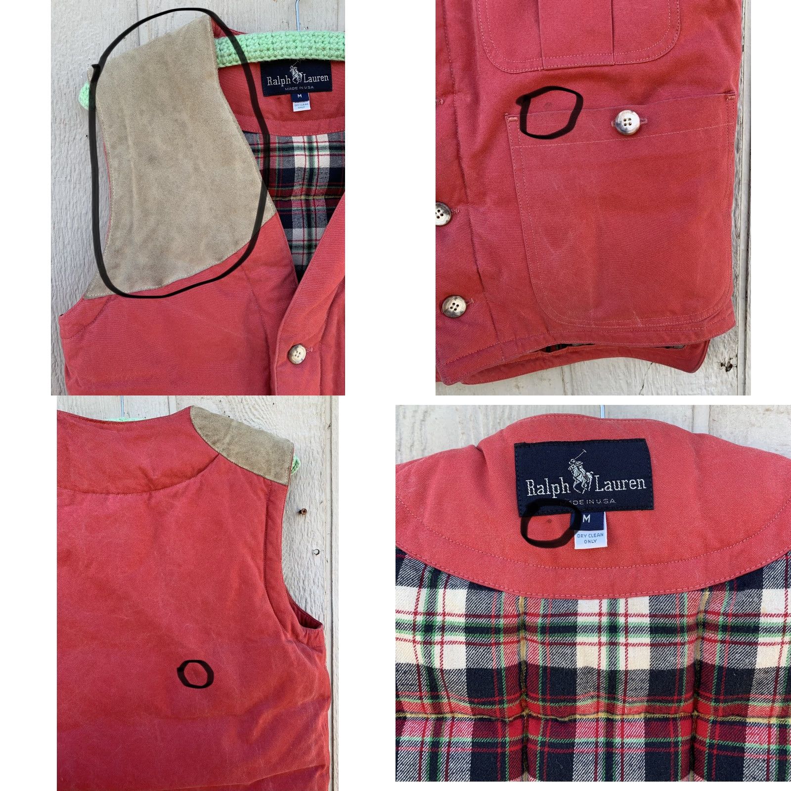 Ralph Lauren VINTAGE Ralph Lauren Vest Hunting Outdoor Plaid Lined Cotton M Men USA Shirt? Size US M / EU 48-50 / 2 - 10 Thumbnail