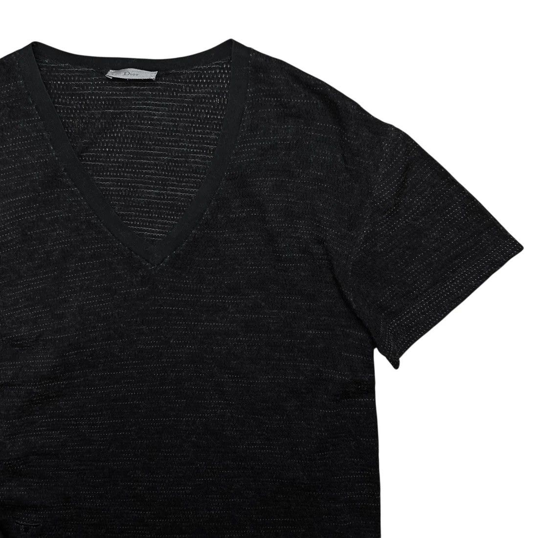 Dior Dior Homme Perforated Wool V-Neck T- Shirt - SS11 Size US M / EU 48-50 / 2 - 4 Thumbnail