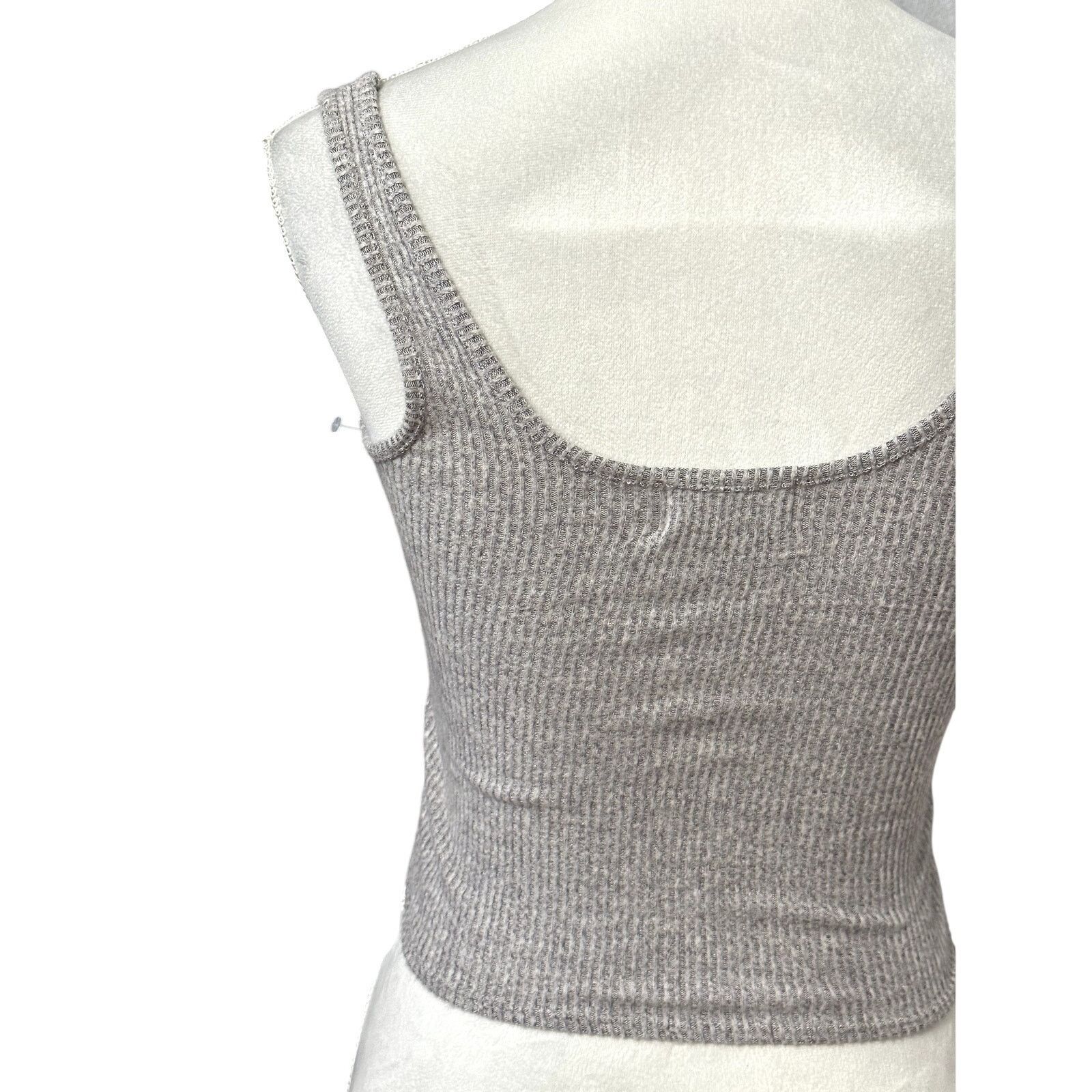 Other Open Edit Crop Top Marled Sleeveless Scoop Neck Gray S NWOT Size S / US 4 / IT 40 - 5 Thumbnail