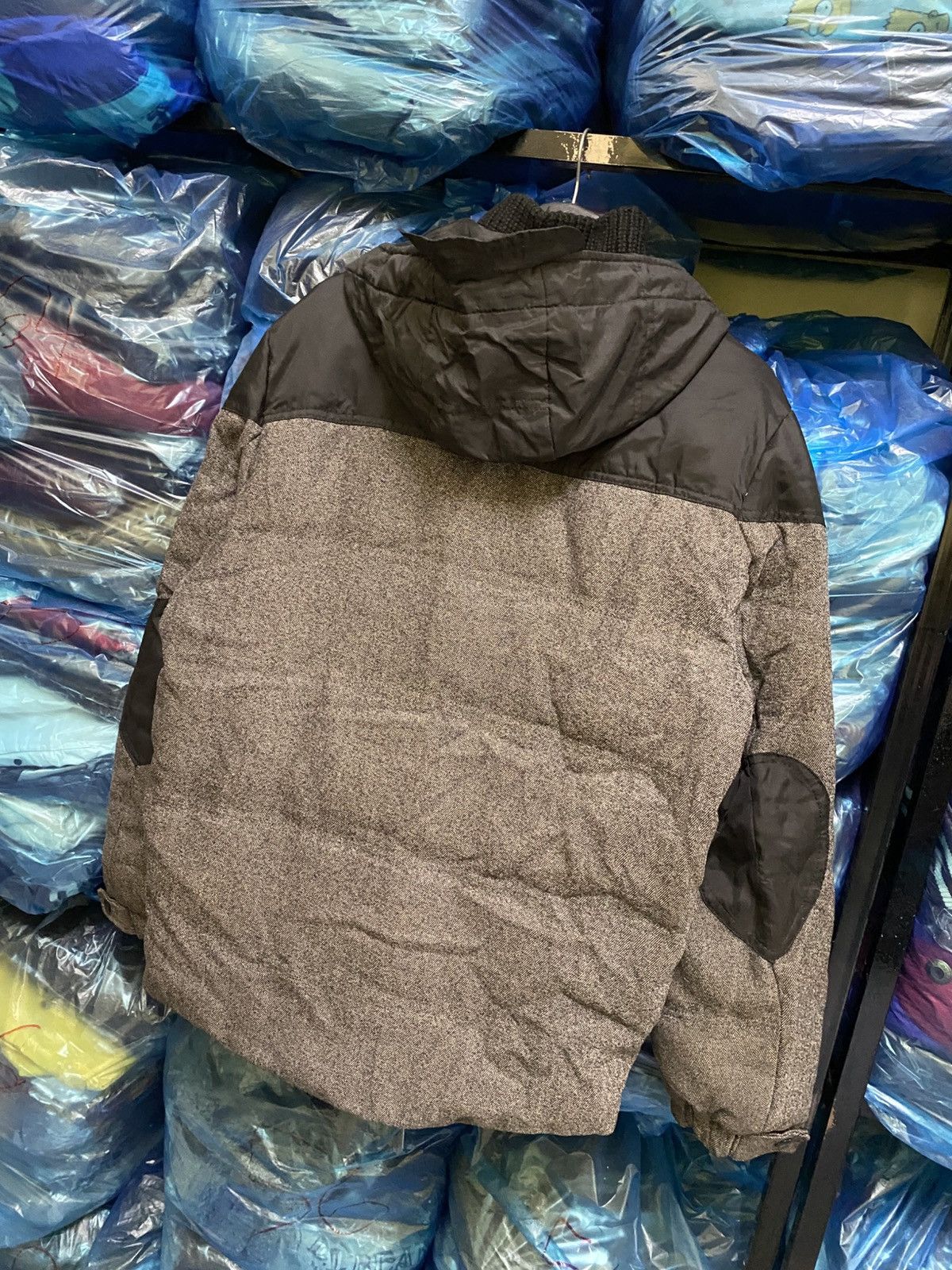 Moncler Vintage Moncler Down Jacket Herringbone Grey Black Hooded Size US XL / EU 56 / 4 - 24 Thumbnail