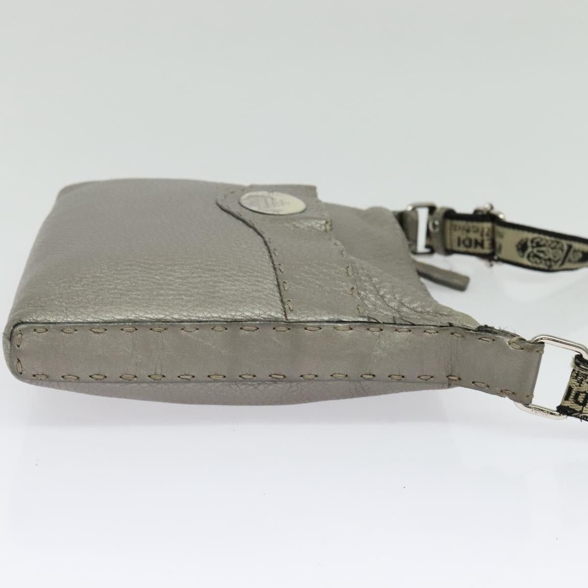 Fendi FENDI Celeria Shoulder Bag Leather Silver Size ONE SIZE - 5 Thumbnail