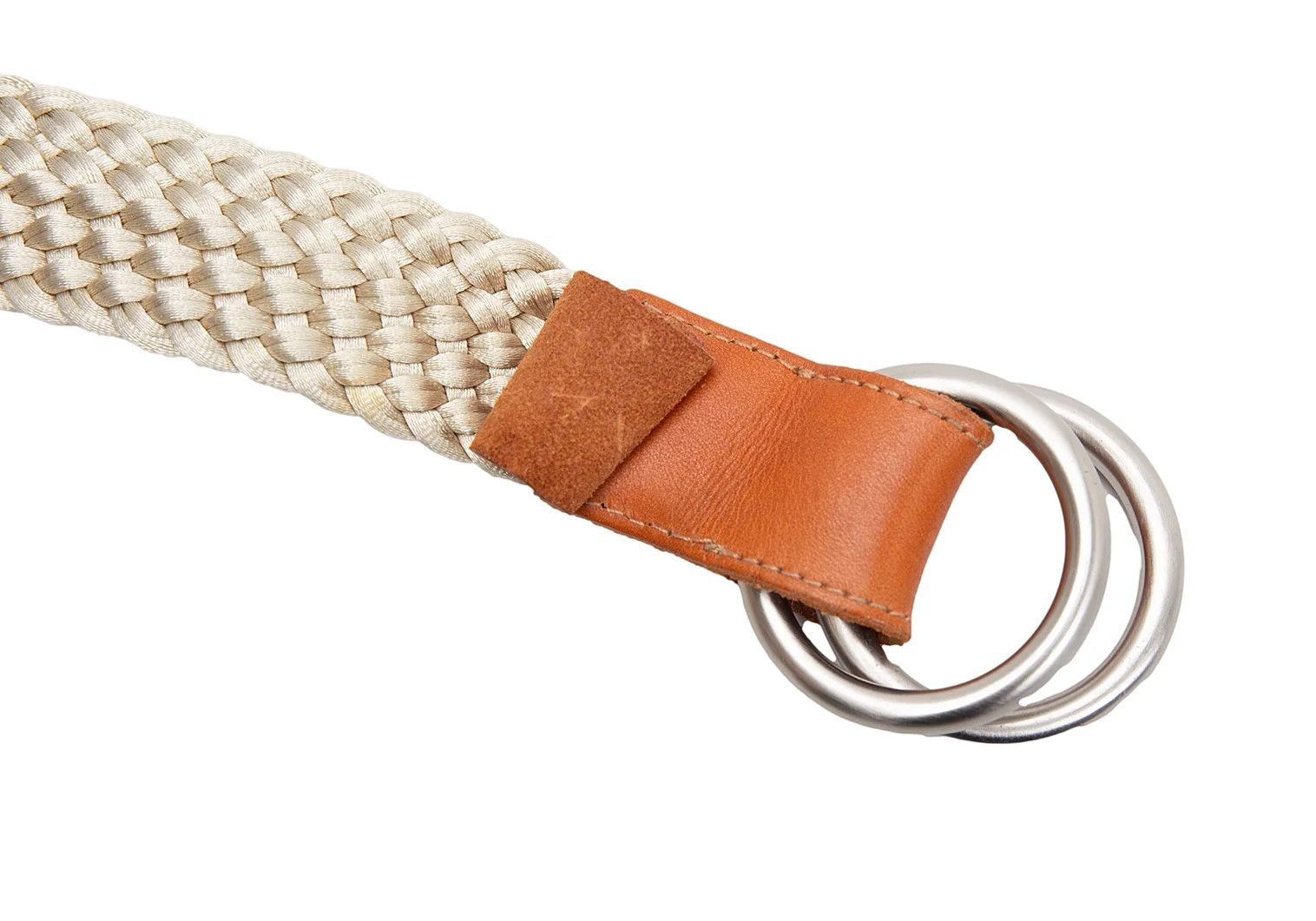 Armani Woven Circle Buckle Belt in Ivory Size ONE SIZE - 5 Thumbnail