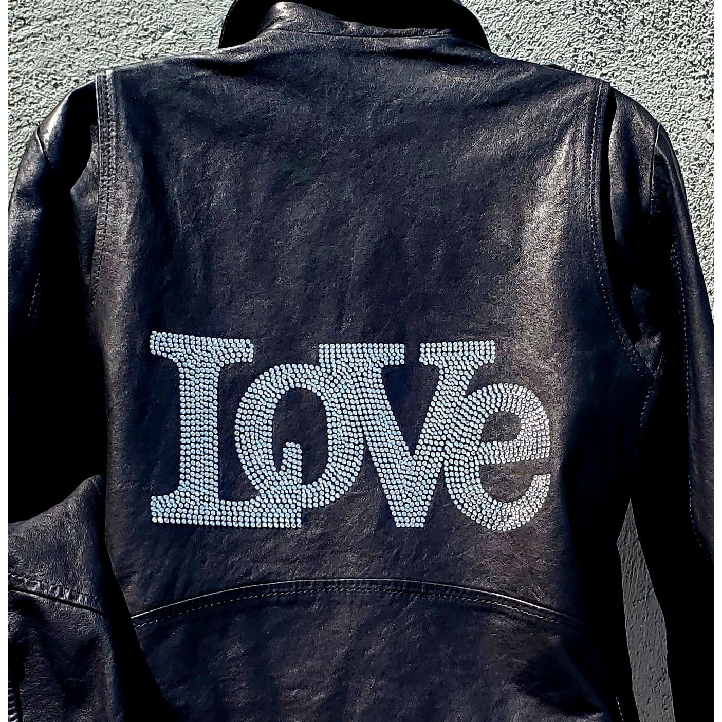 Other Hipchik Couture Rhinestone Crystal Love Black Lambskin Leath Size S / US 4 / IT 40 - 12 Thumbnail